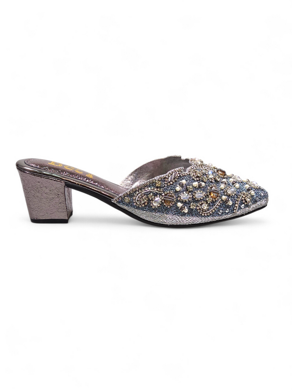 Mule 9212 Prata Salto Médio 6 cm