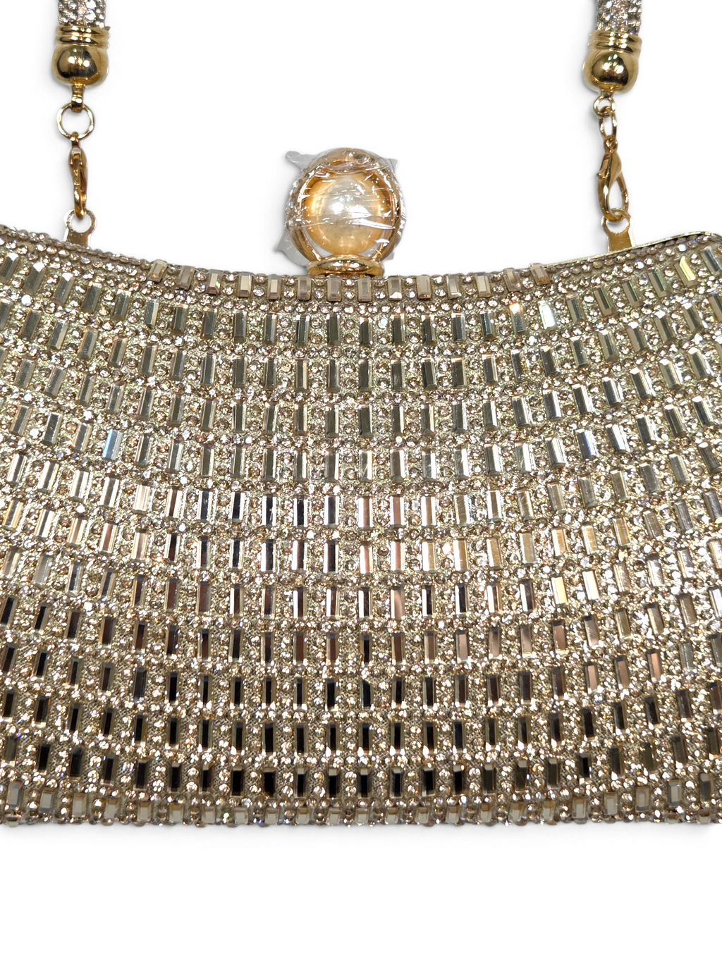 Bolsa Elegance Clutch Cristal Dourado 1096
