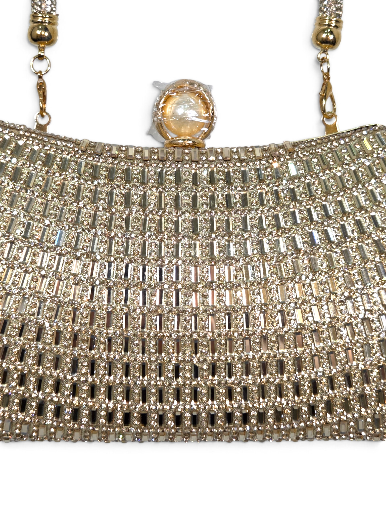 Bolsa Elegance Clutch Cristal Dourado 1096
