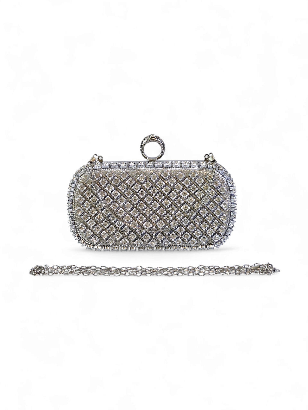 Bolsa Clutch Cristal Prata 018