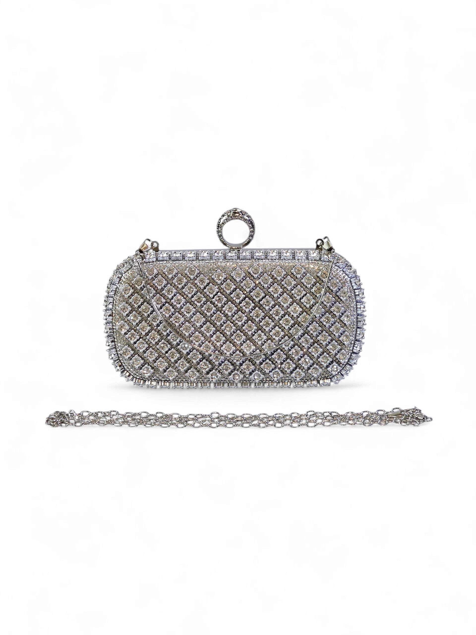 Bolsa Clutch Cristal Prata 018