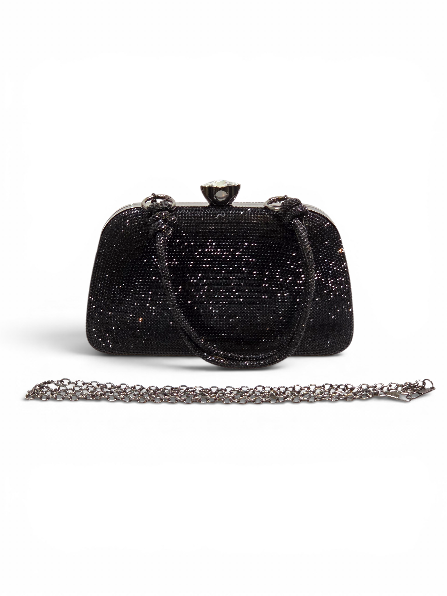 Bolsa Luxo Clutch Cristal Preto 1089