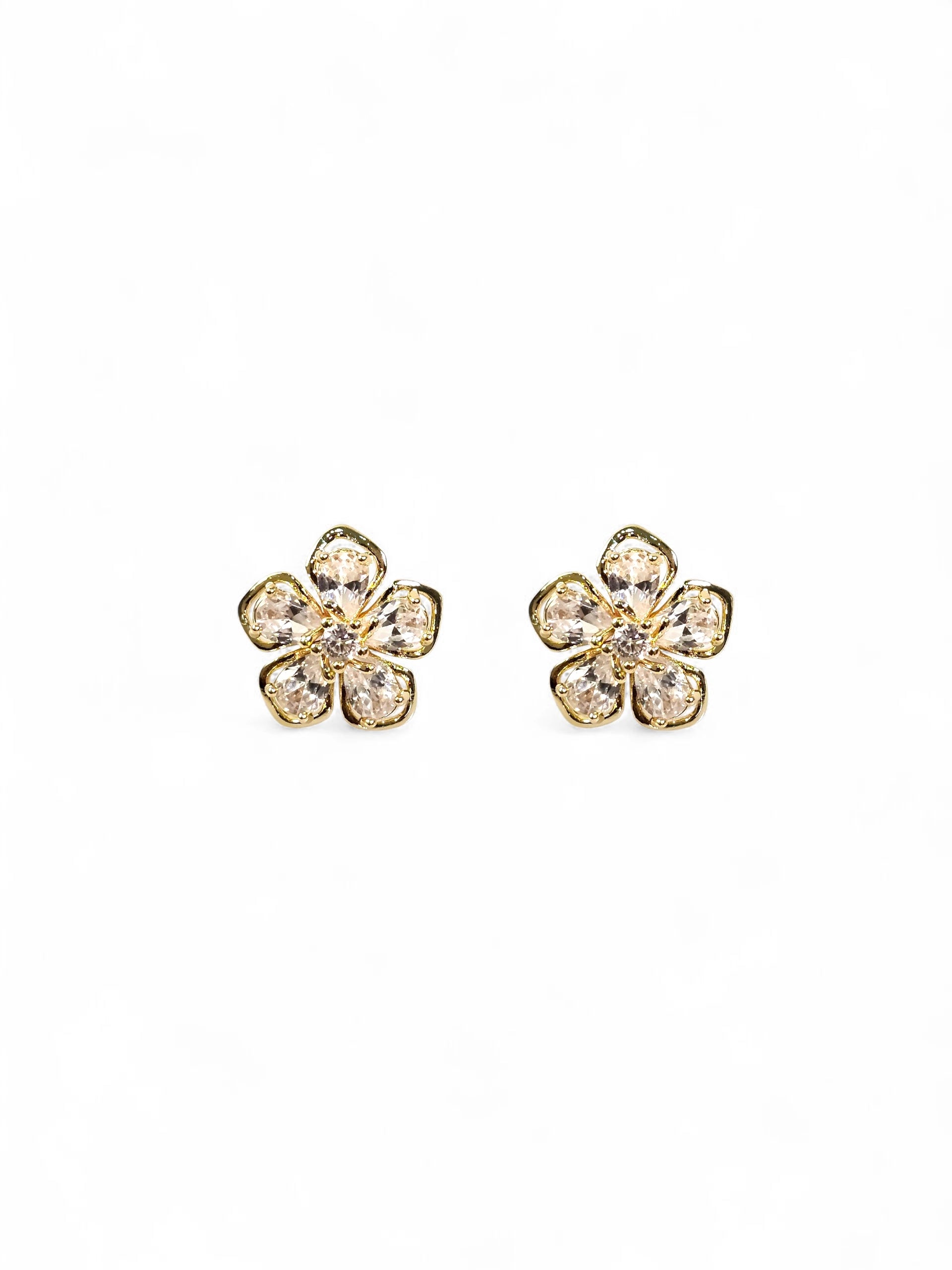 Brinco Cristal Zirconia Dourado 073