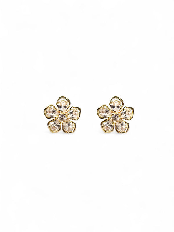 Brinco Cristal Zirconia Dourado 073