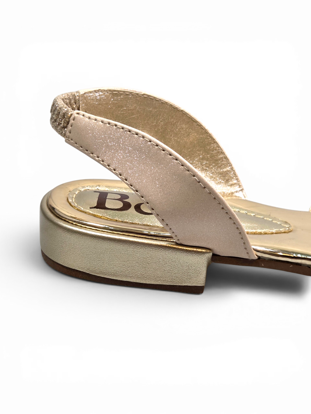 Mule 9801 Dourado Salto Baixo 2 cm