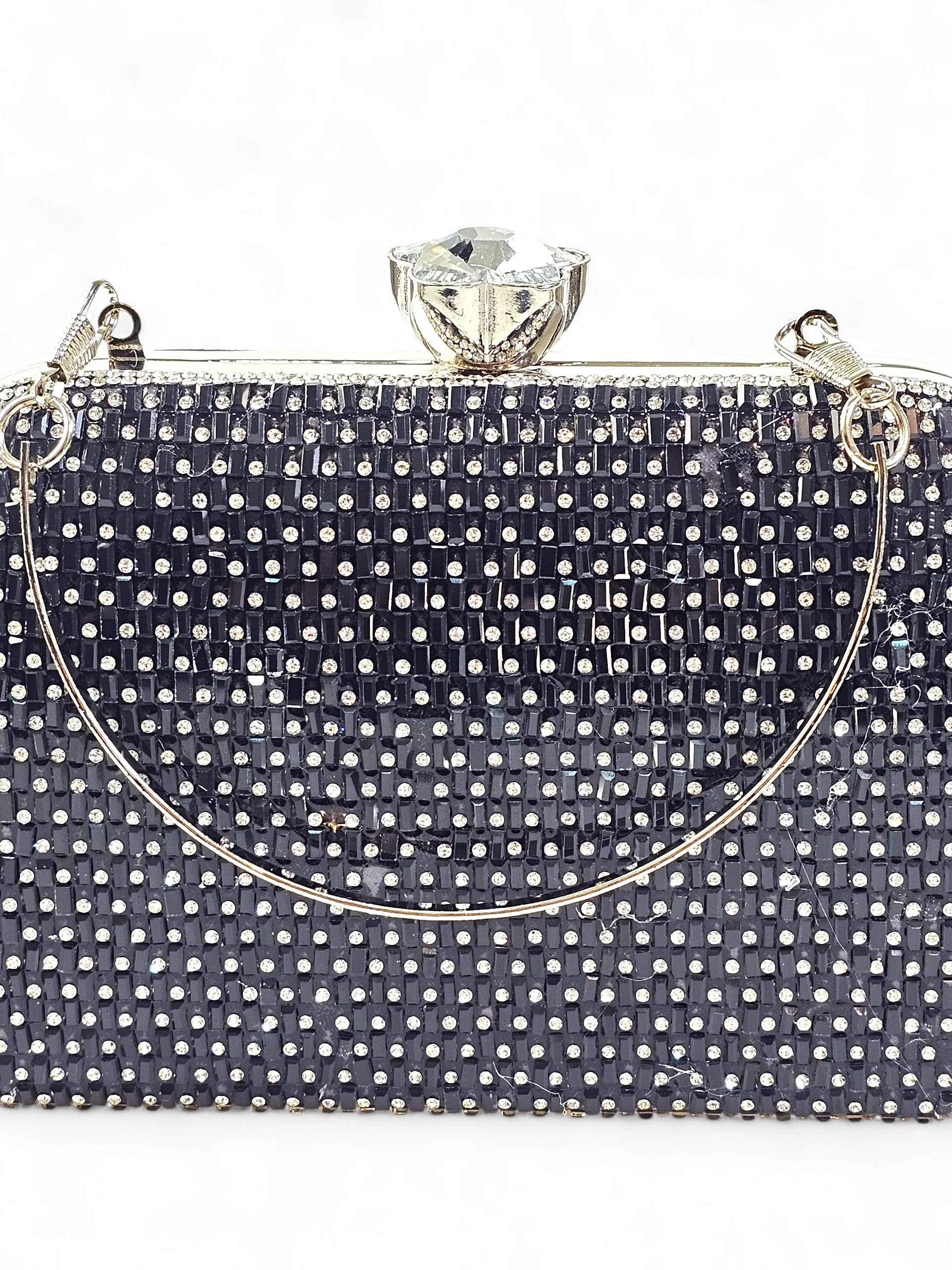 Bolsa Clutch Cristal Preto 027