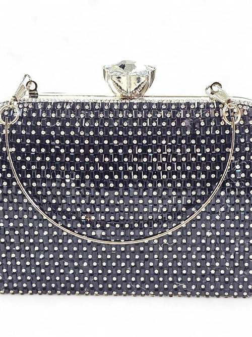 Bolsa Clutch Cristal Preto 027