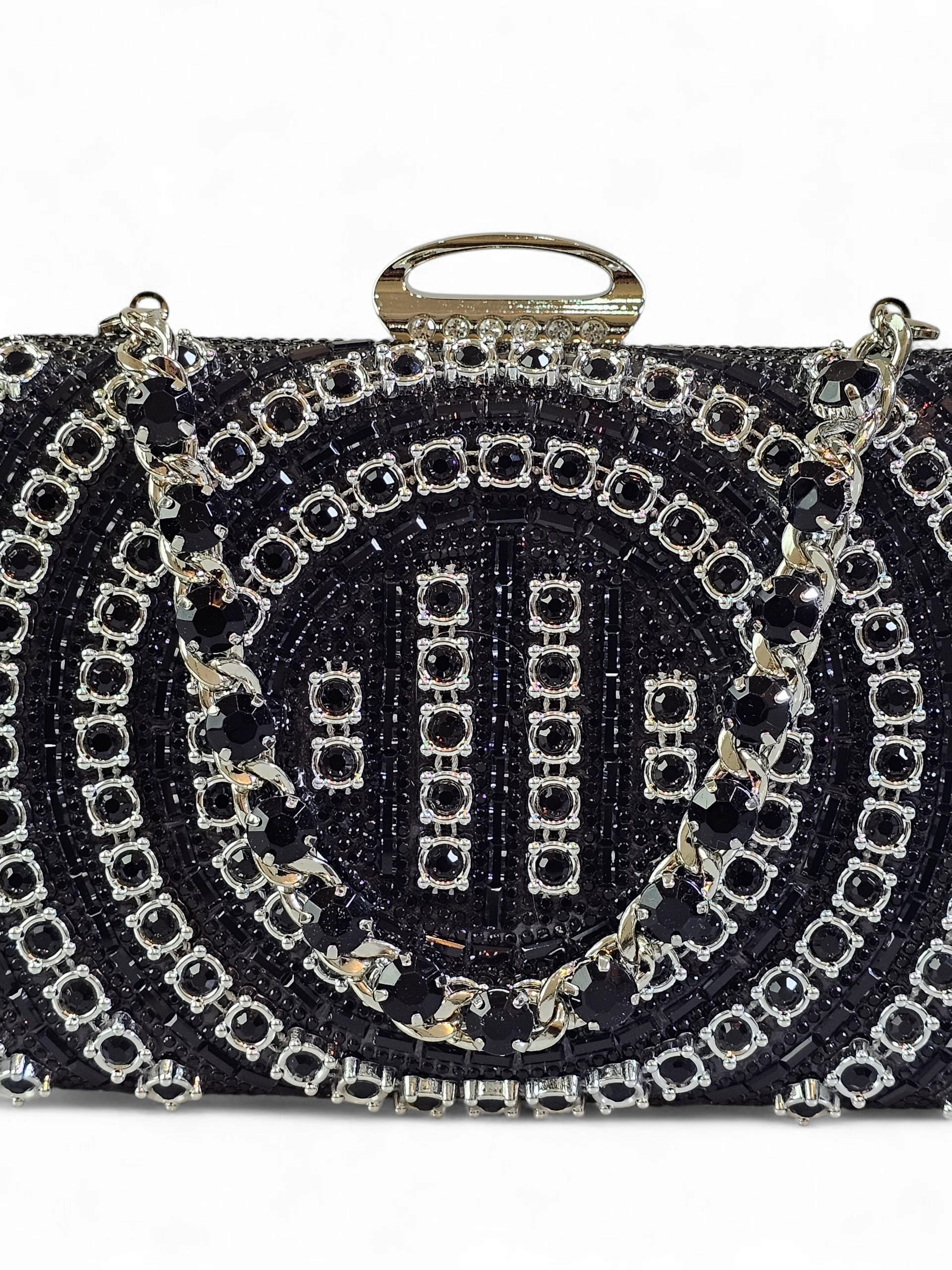 Bolsa Clutch Cristal Preto 019
