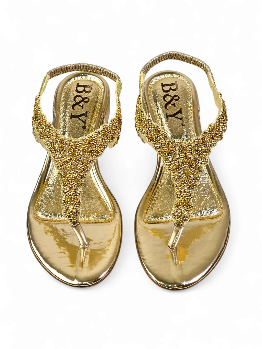 Sandália 8022 Dourado Com Salto Bloco 3 cm