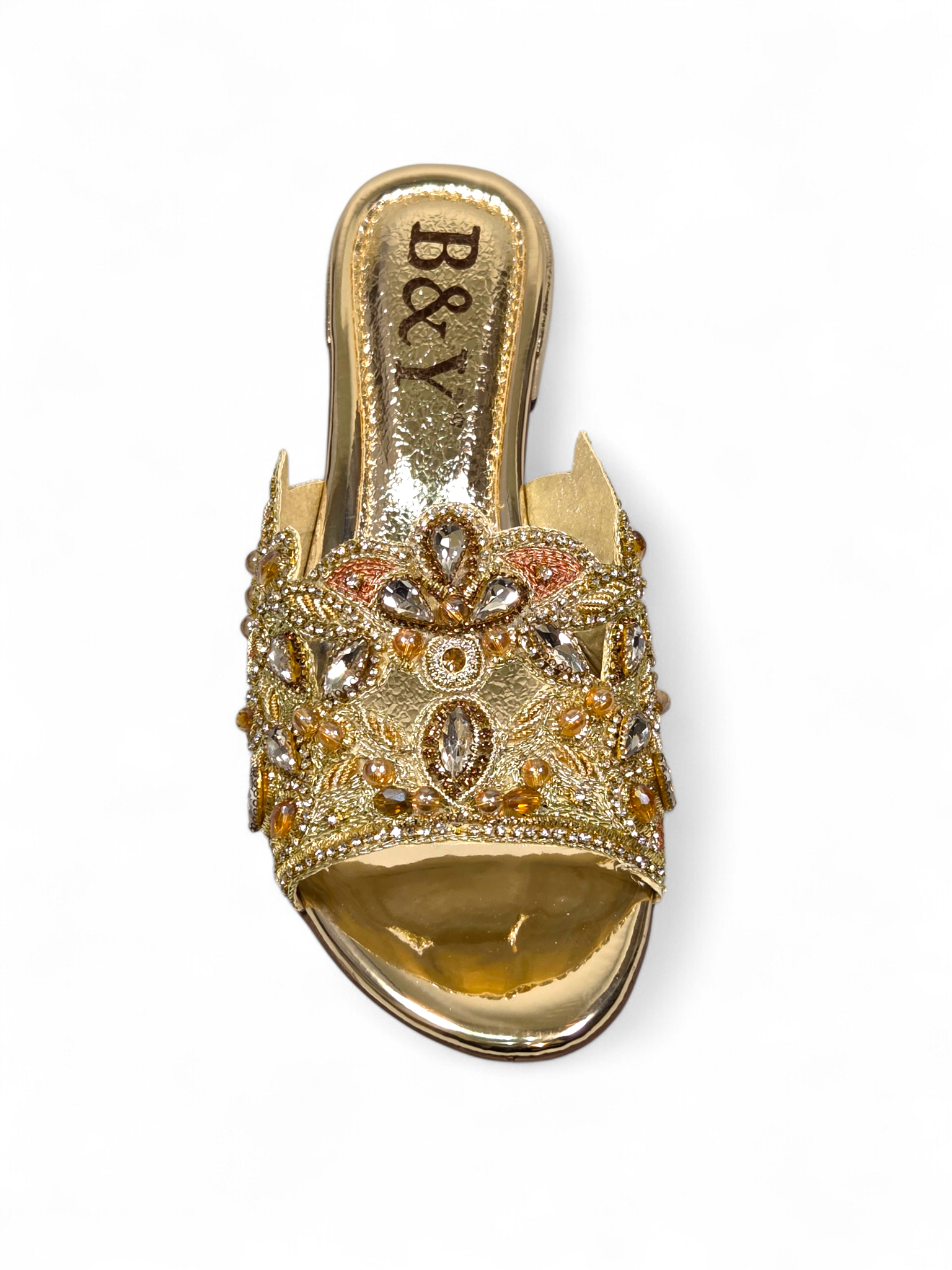 Tamanco 9278 Dourado Salto Bloco 3 cm