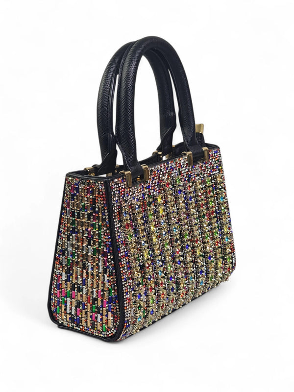 Bolsa Luxo Cristal Preto Colorido 1035