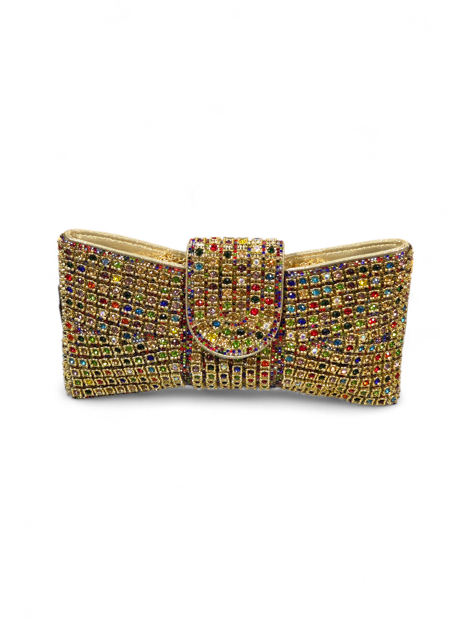 Carteira Clutch Cristal Dourado Colorido 1064