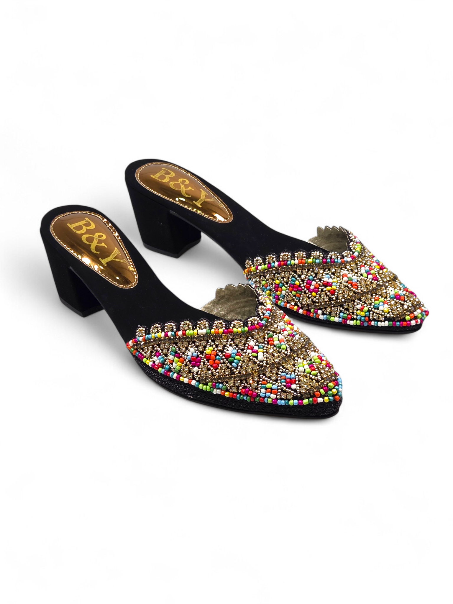 Mule 9221 Preto Colorido Salto Médio