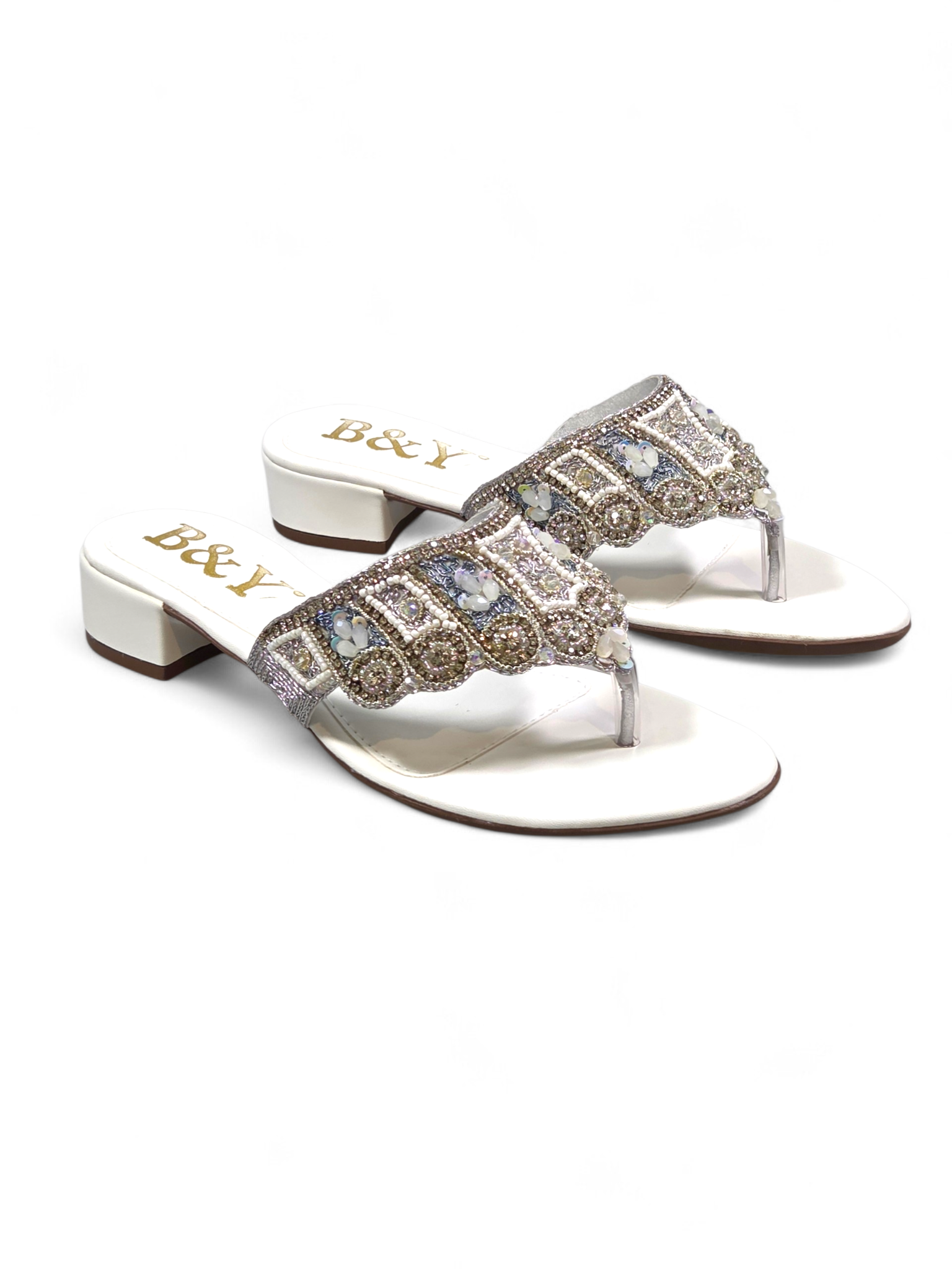 Chinelo 9840 Branco Salto Bloco 3 cm