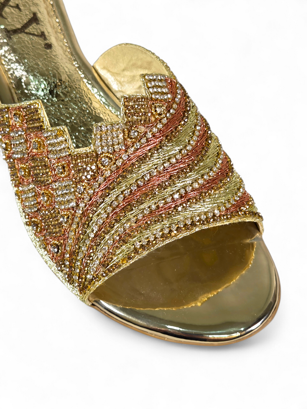 Tamanco 9369 Dourado Salto Bloco