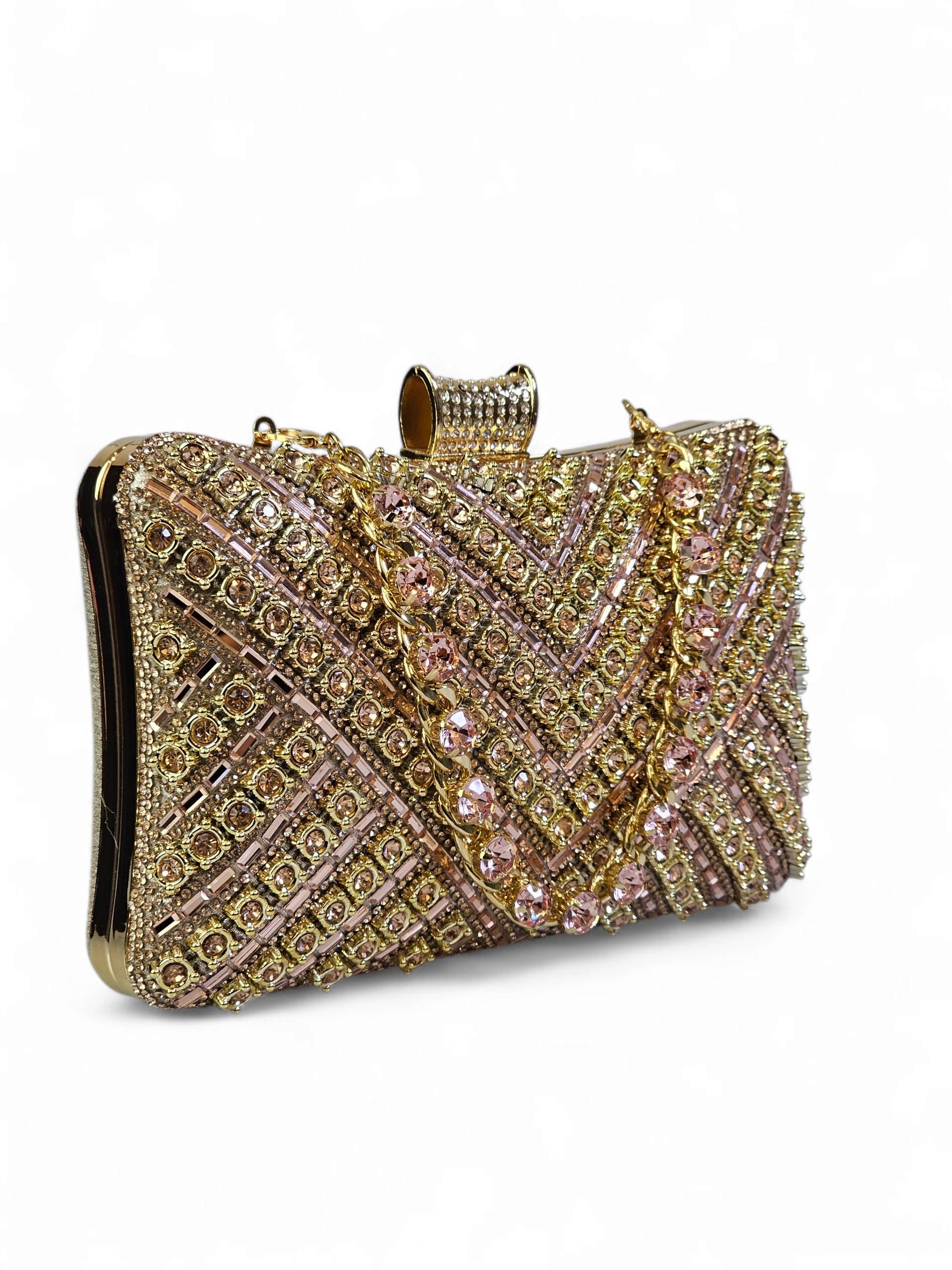 Bolsa Clutch Cristal Champagne 1008