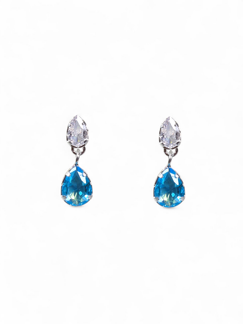 Brinco Prata 925 com Zirconia Azul 1005