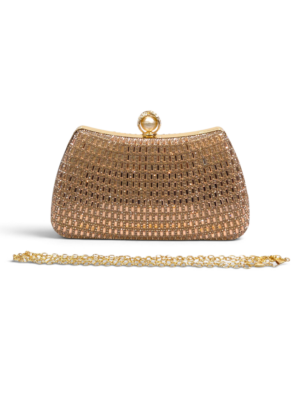 Bolsa Elegance Clutch Cristal Champagne 1094