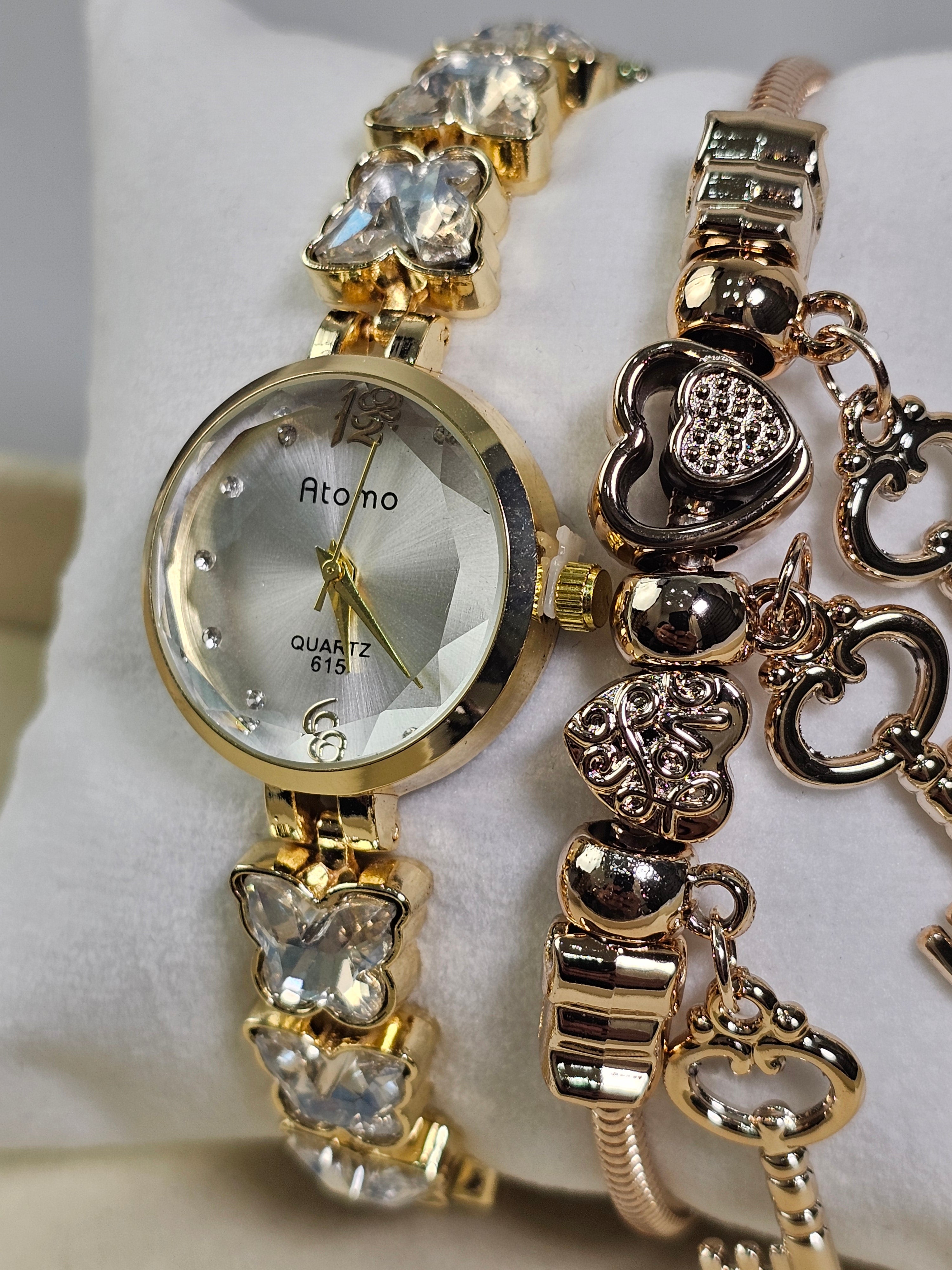 Relógio Prova d’Água com Pulseira Folheada 043