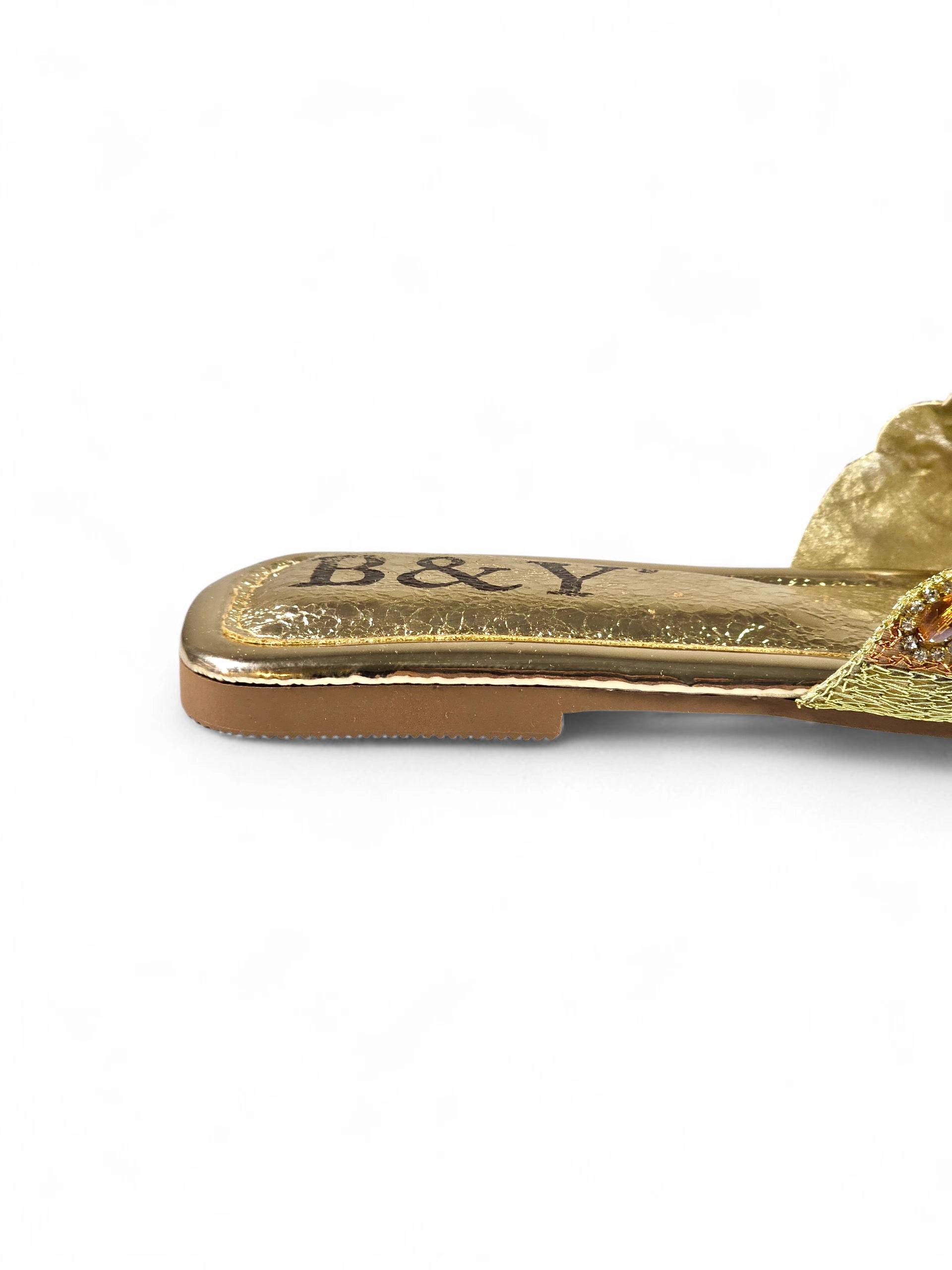 Tamanco 9371 Dourado Sem Salto