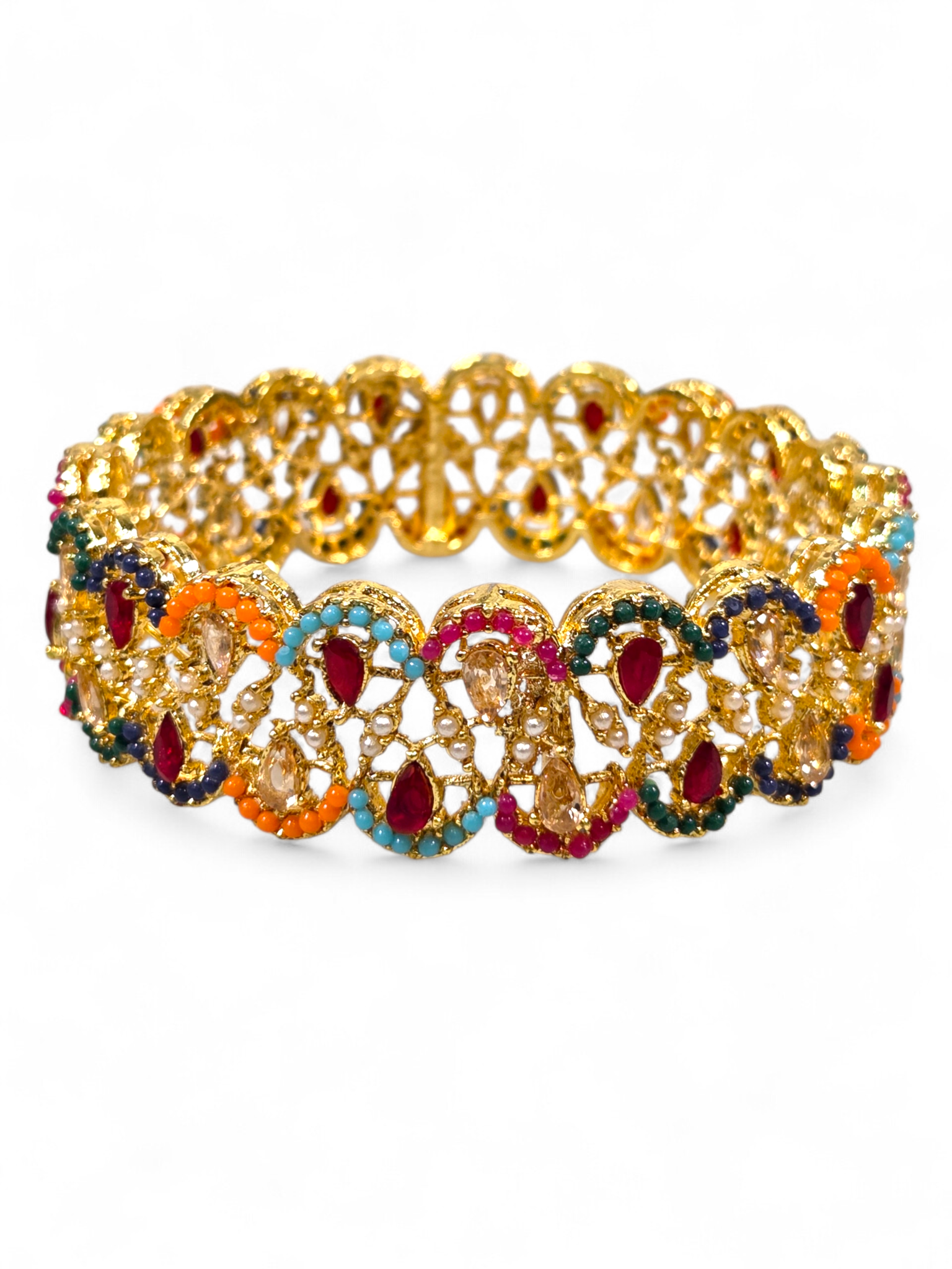Bracelete Folheado Semi Joia Dourada #1072