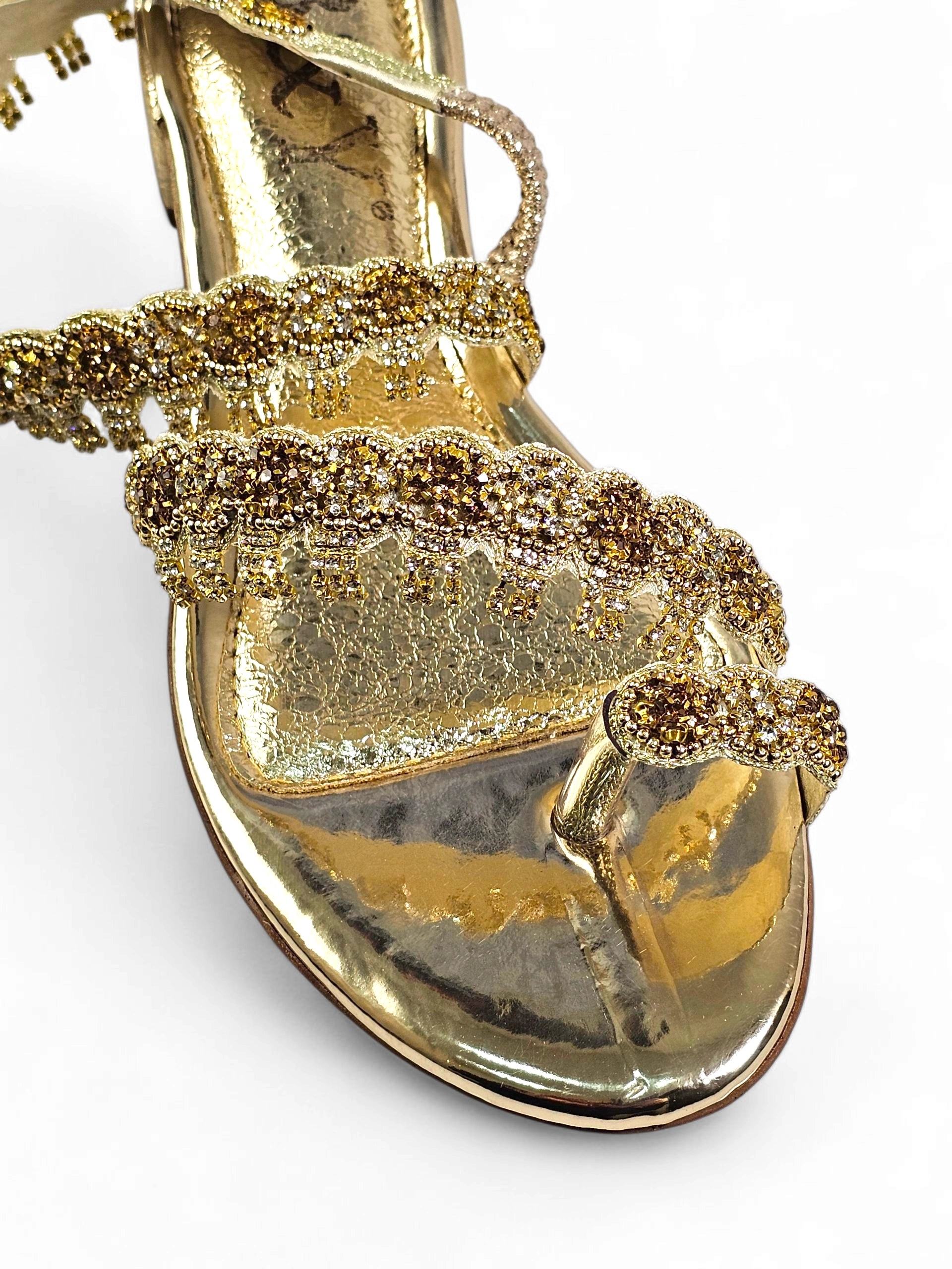 Sandália 9159 Toque de Ouro Salto Bloco