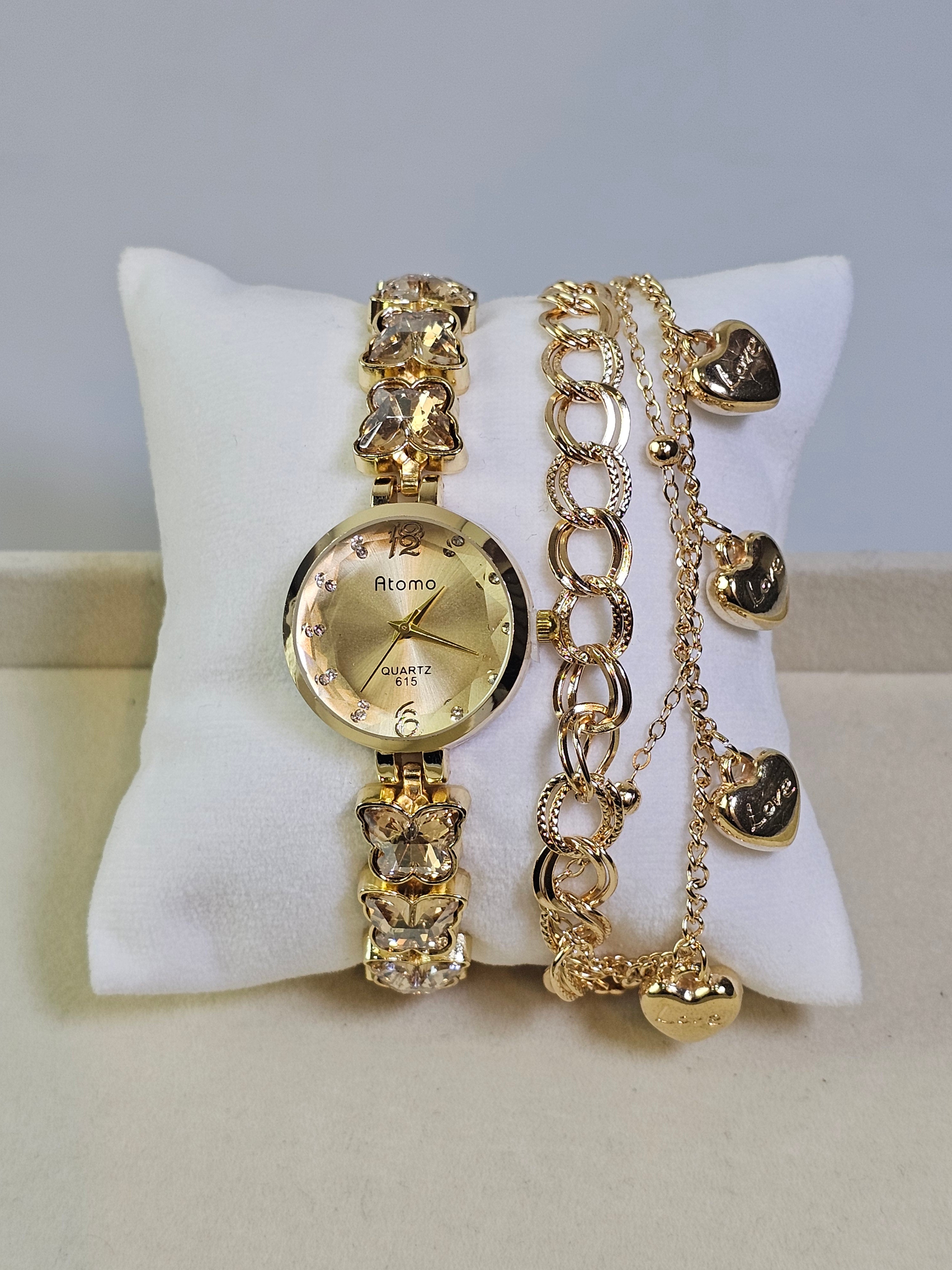 Relógio Prova d’Água com Pulseira Folheada 035