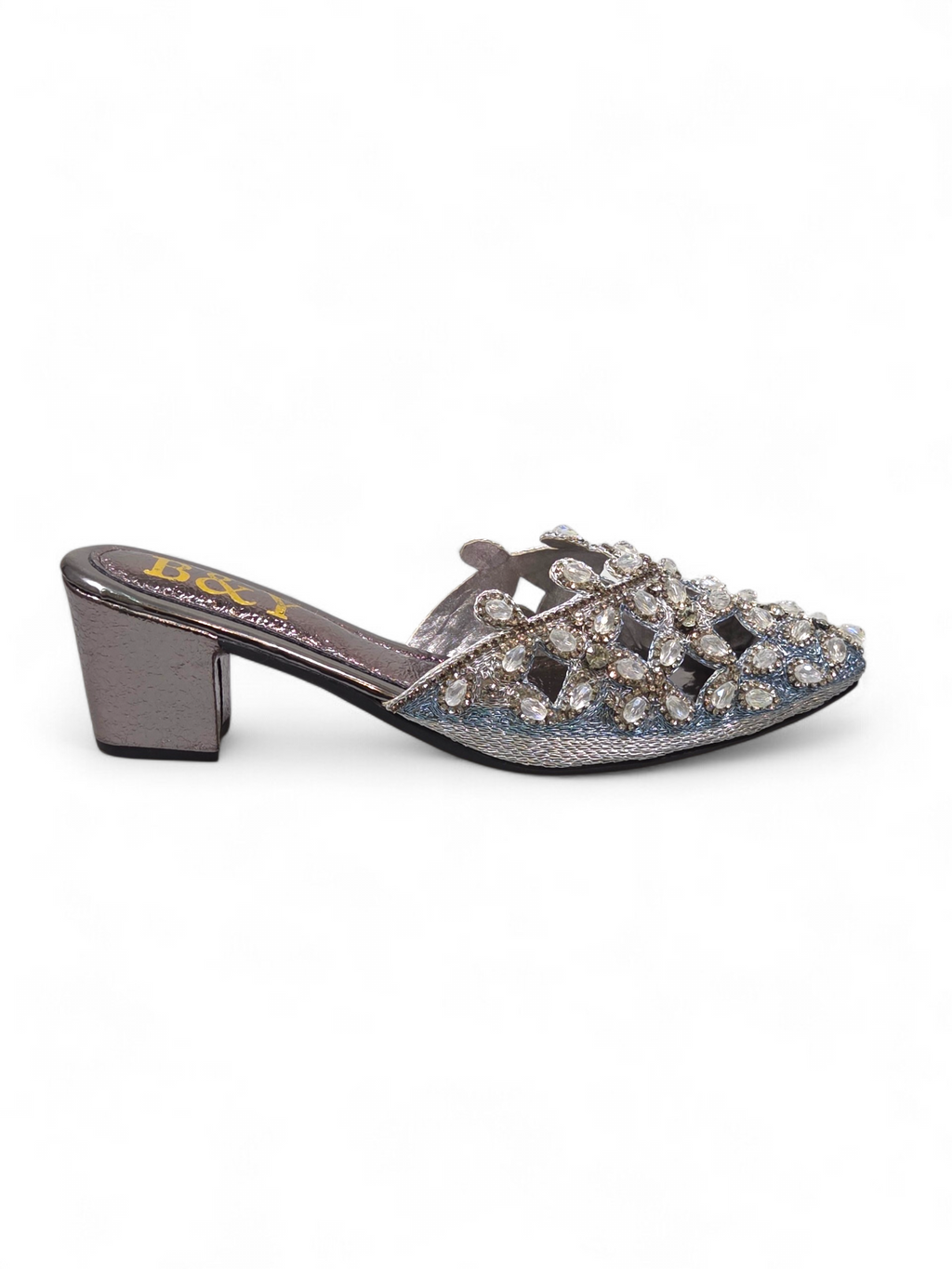 Mule 9183 Prata Salto Médio 6 cm