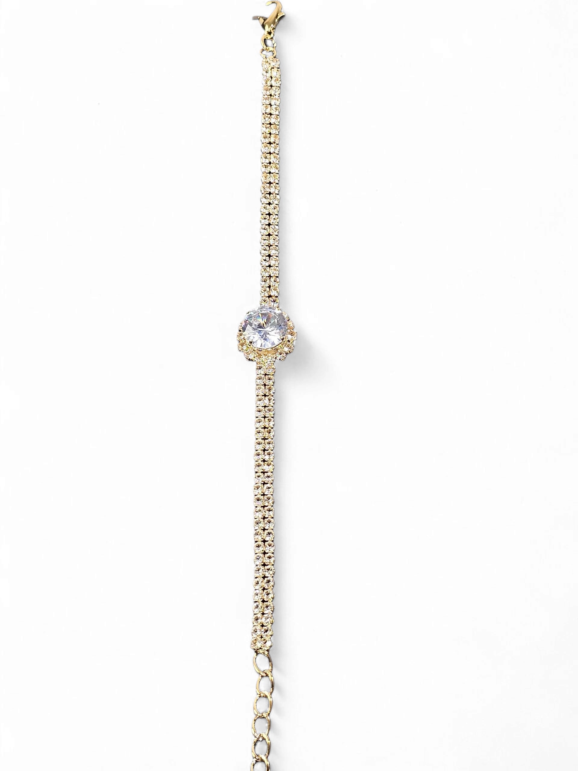 Pulseira Cristal Dourada 005