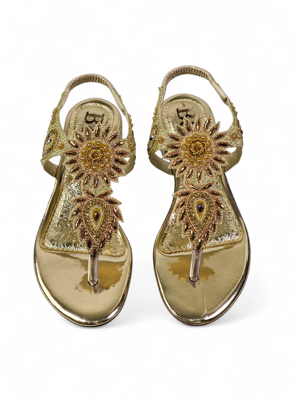 Sandália 9743 Dourado Com Salto Bloco 3cm