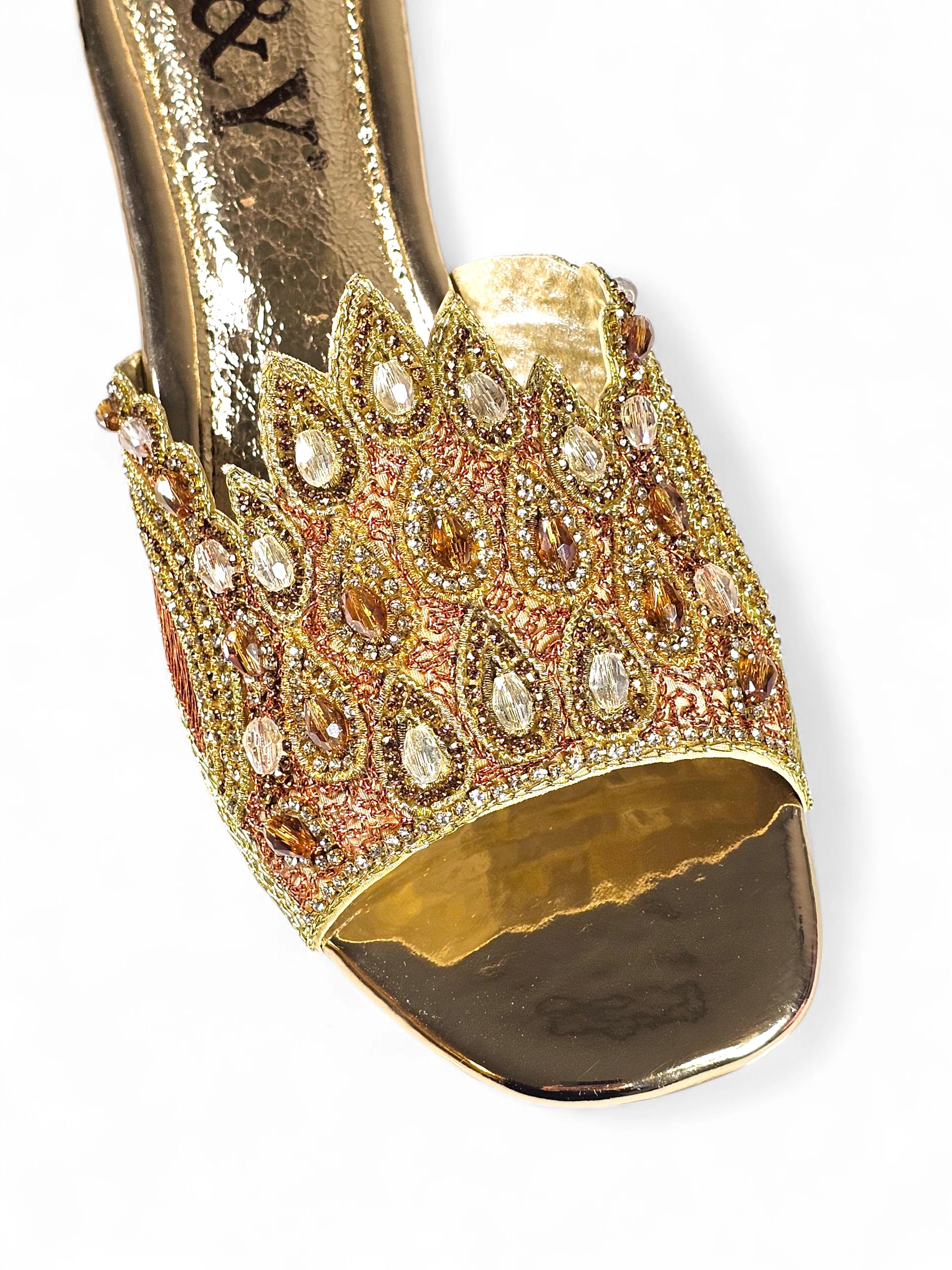 Tamanco 9371 Dourado Sem Salto