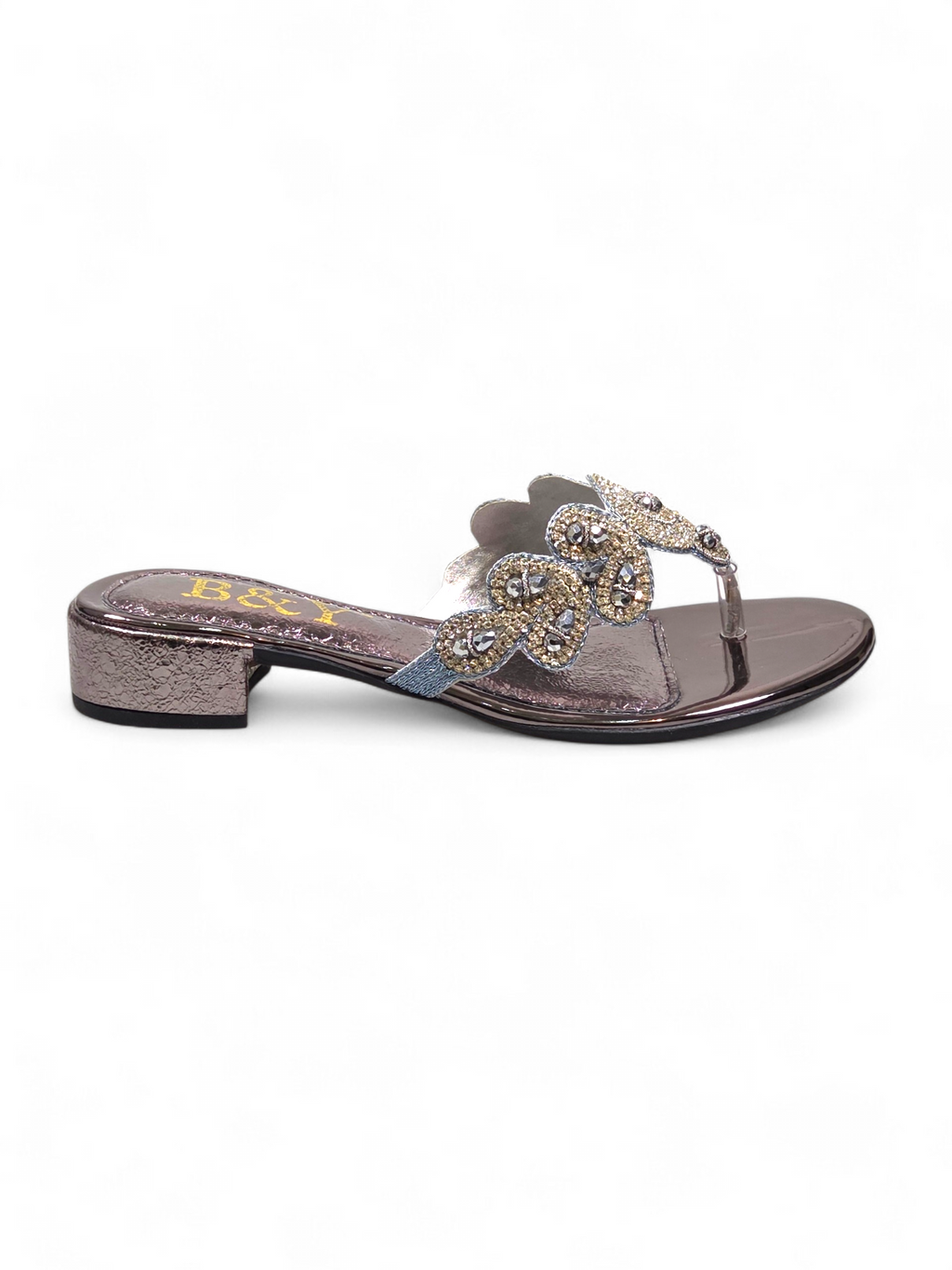 Chinelo 4020 Prata Salto Bloco 3 cm