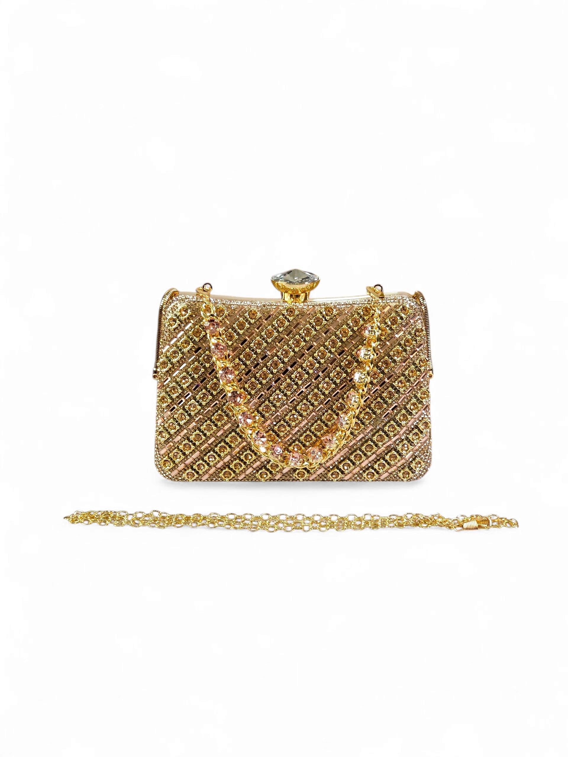 Bolsa Clutch Cristal Champagne 1013