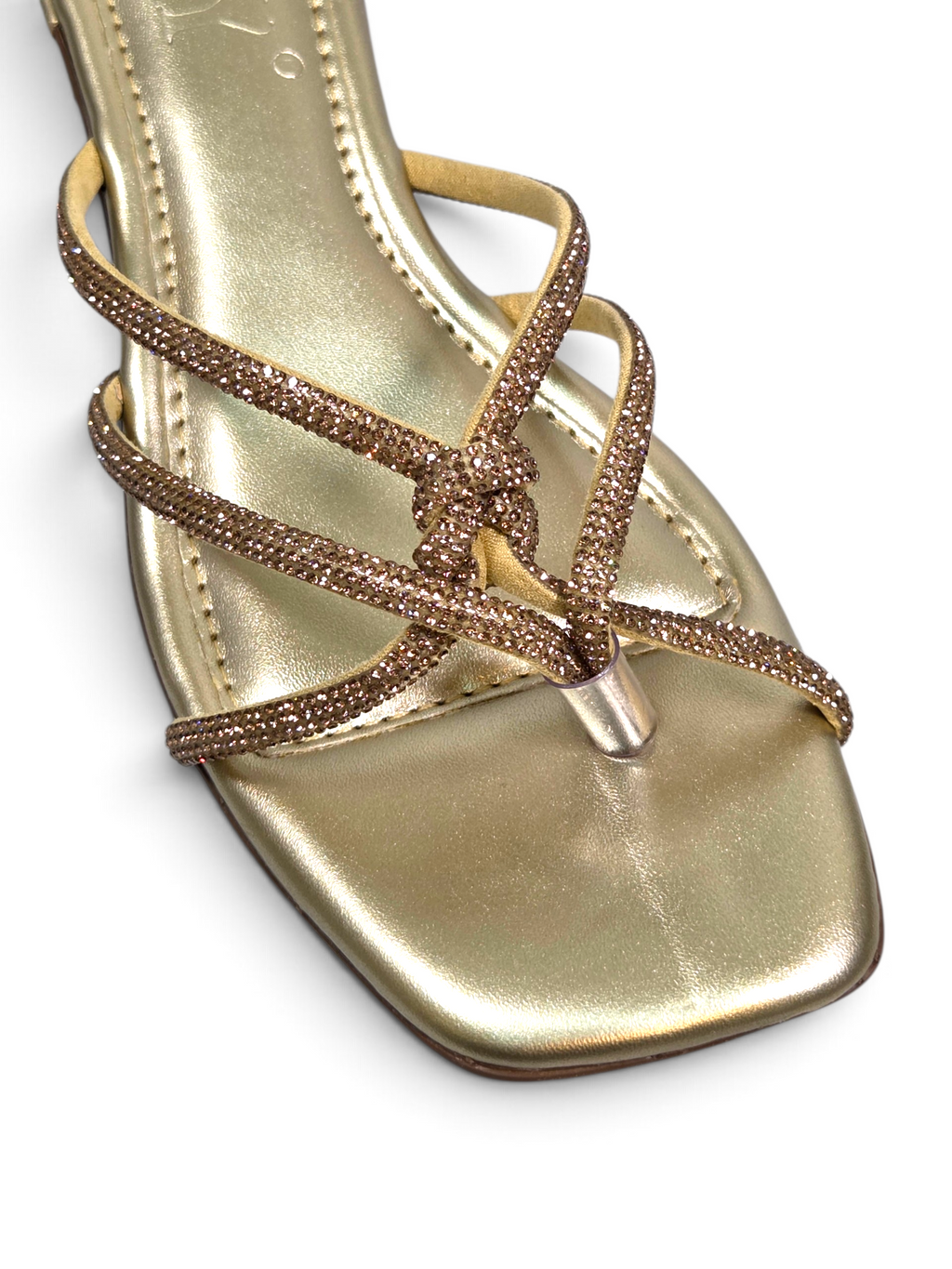 Chinelo 9864 Dourado Salto Baixo 2 cm