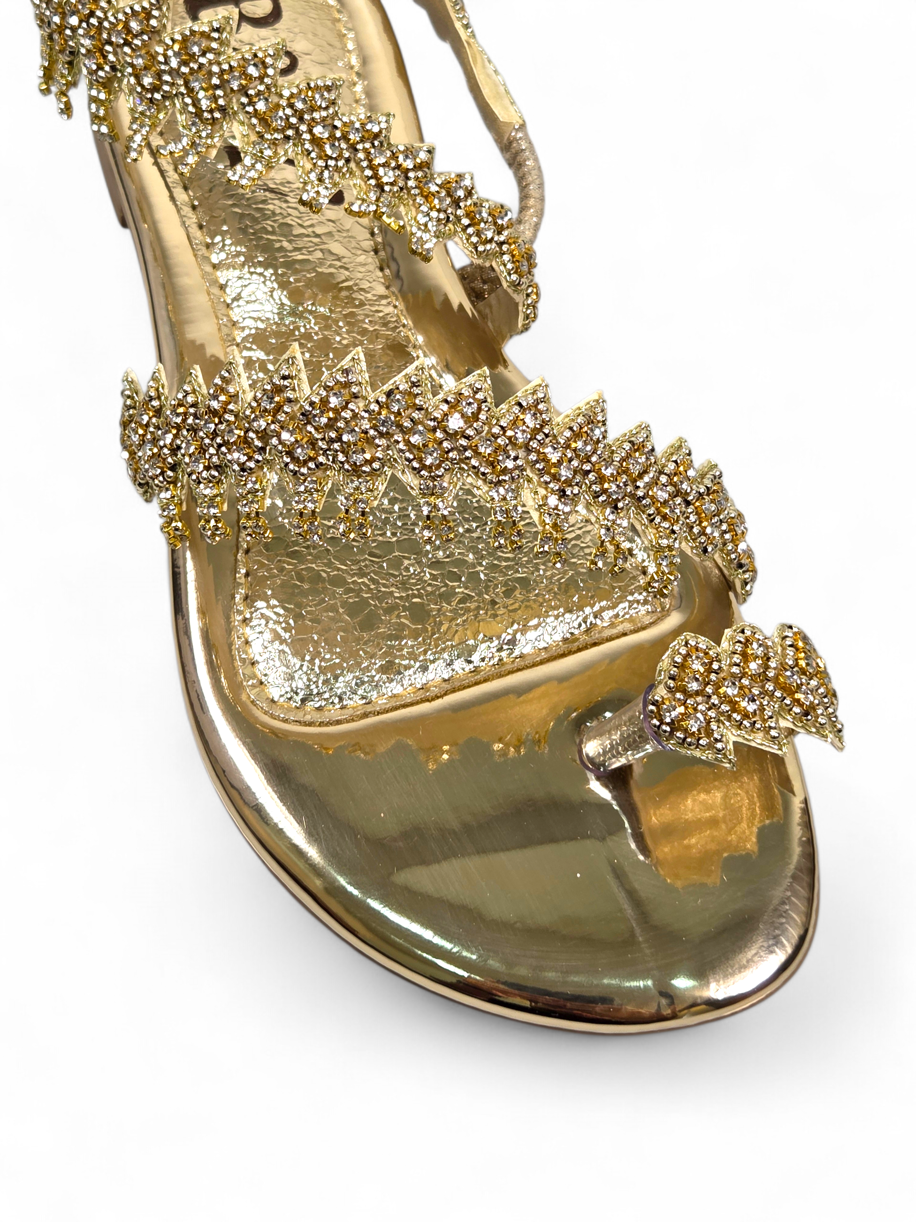 Sandália 9265 Dourado Sem Salto