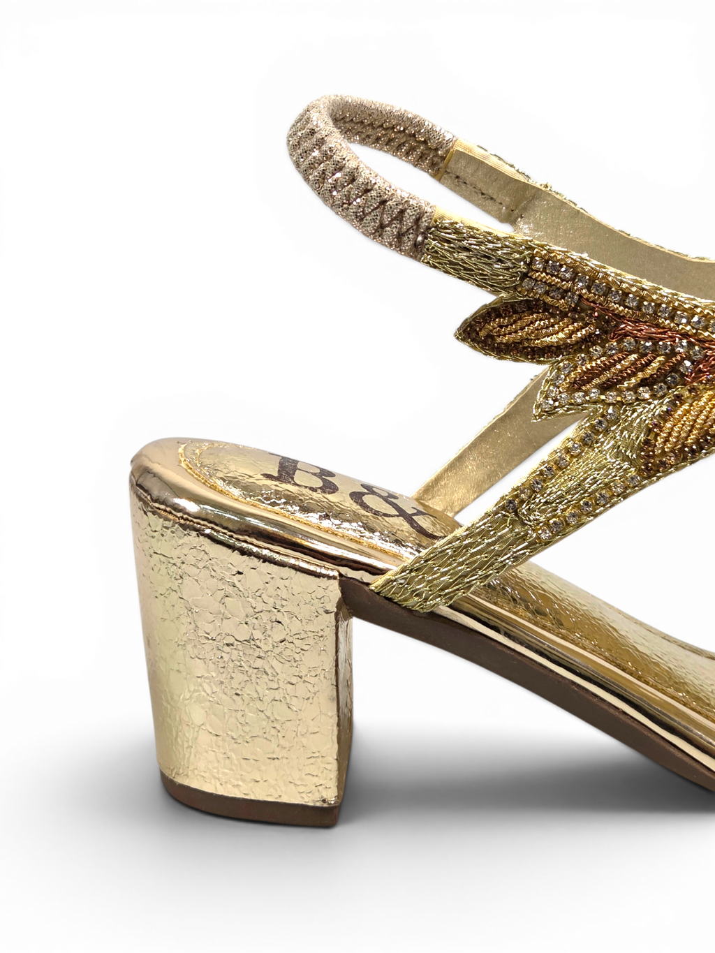 Sandália 9717 Dourado Com Salto Alto 6cm
