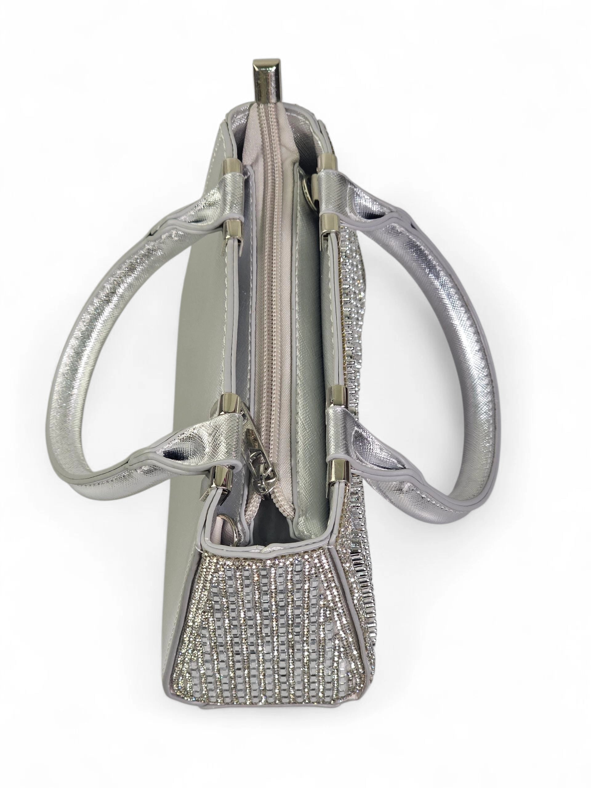 Bolsa Luxo Cristal Prata 1033