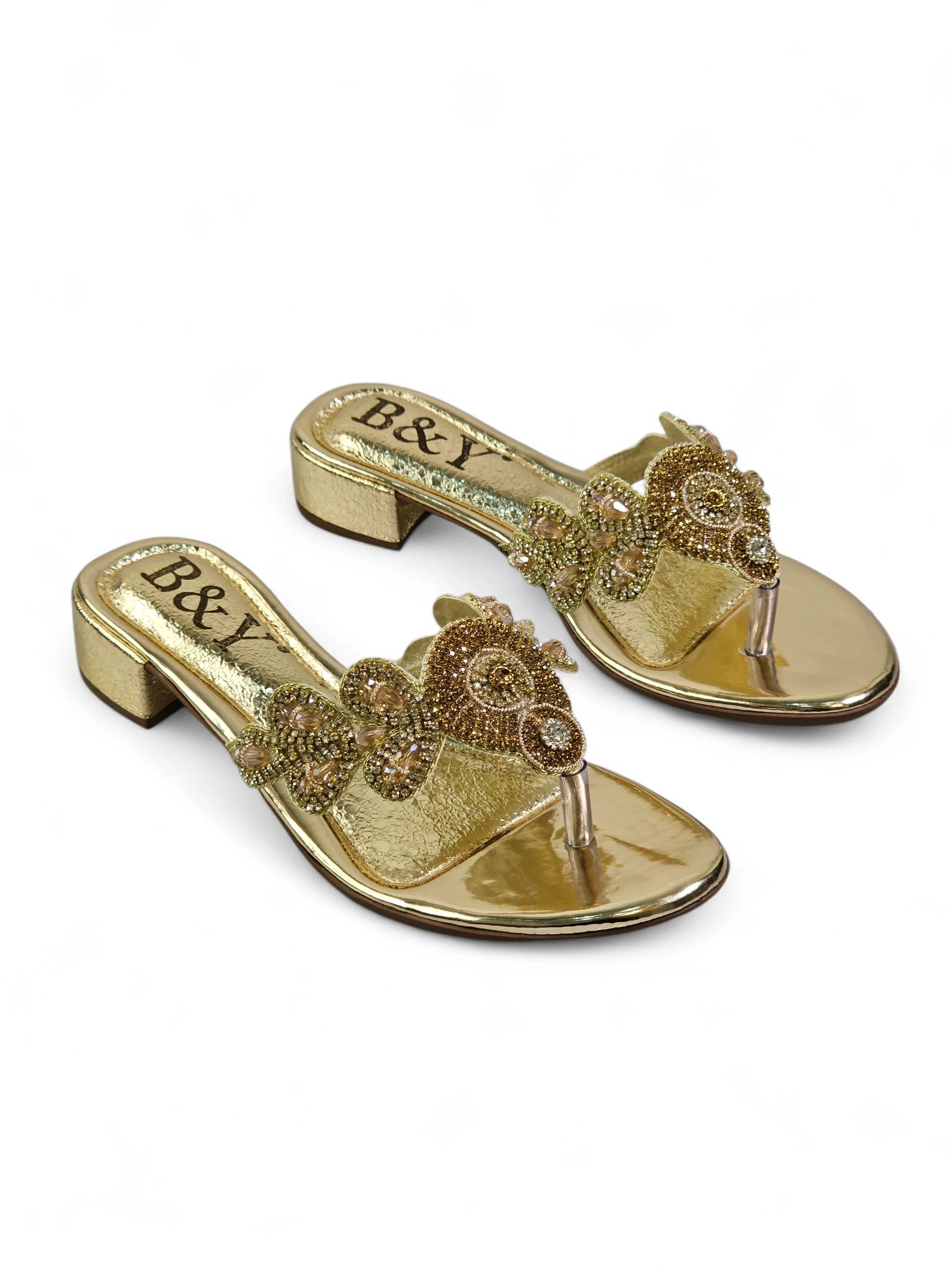 Chinelo 4020 Dourado Salto Bloco
