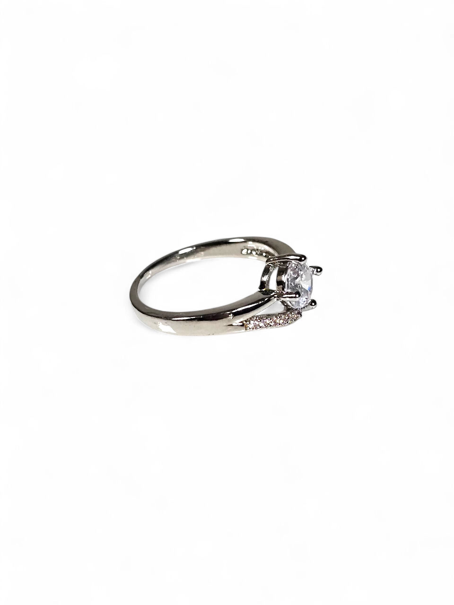 Anel Cristal Zirconia Prata 007