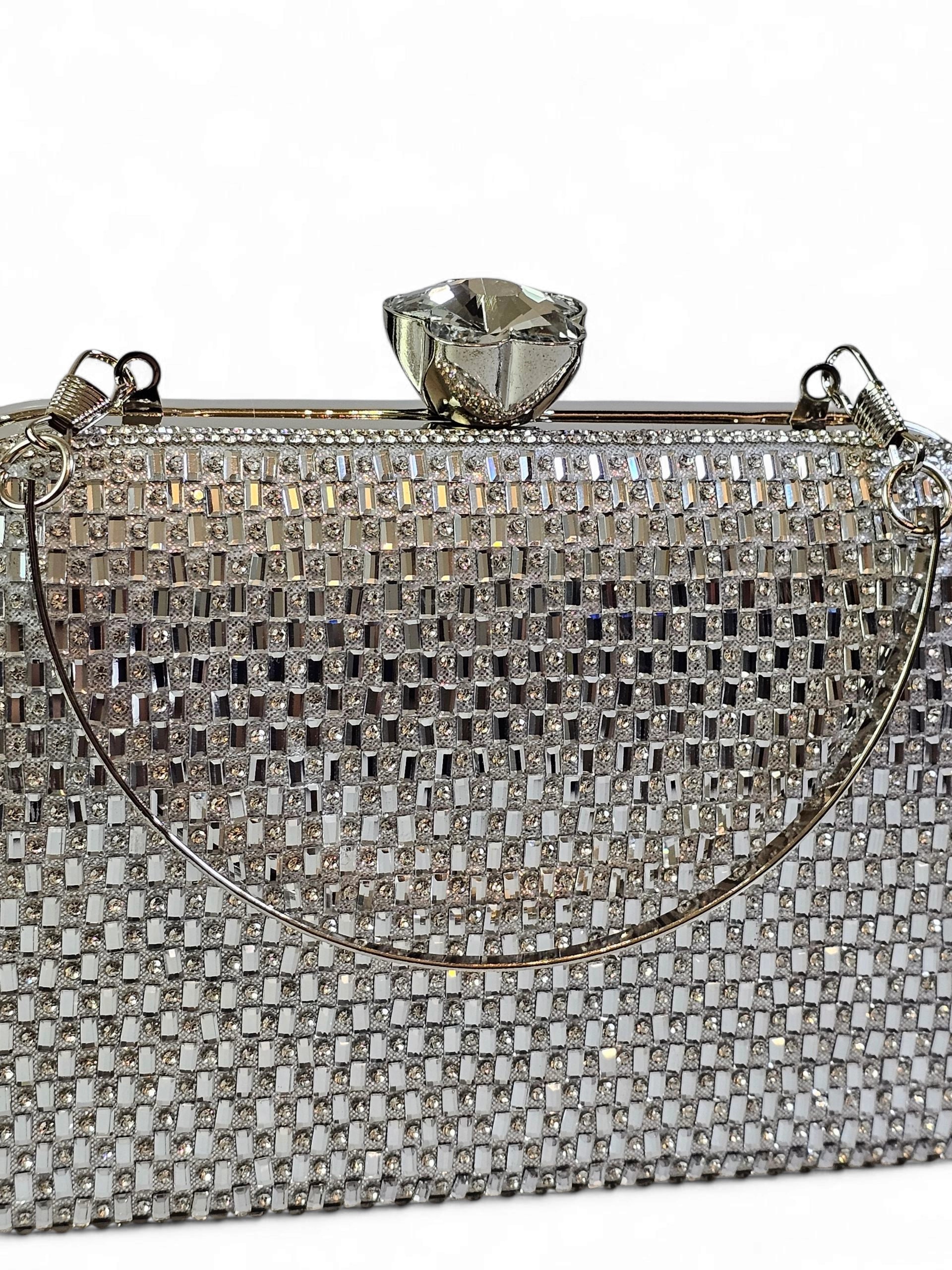 Bolsa Clutch Cristal Prata 1006