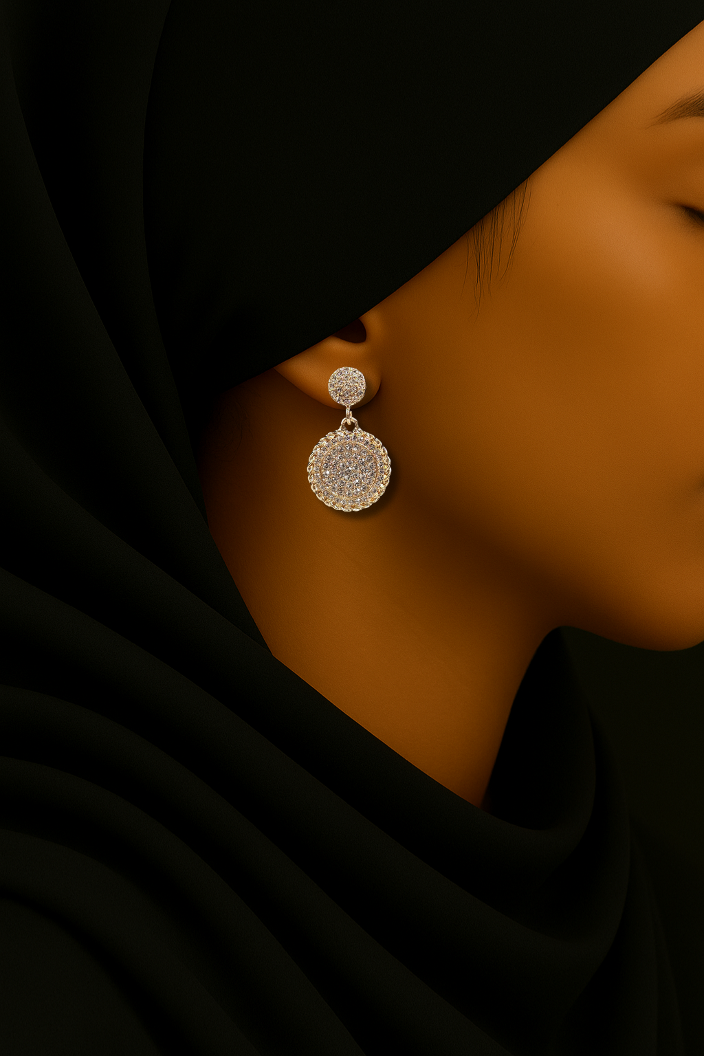 Brinco Cristal Zirconia Dourado 068