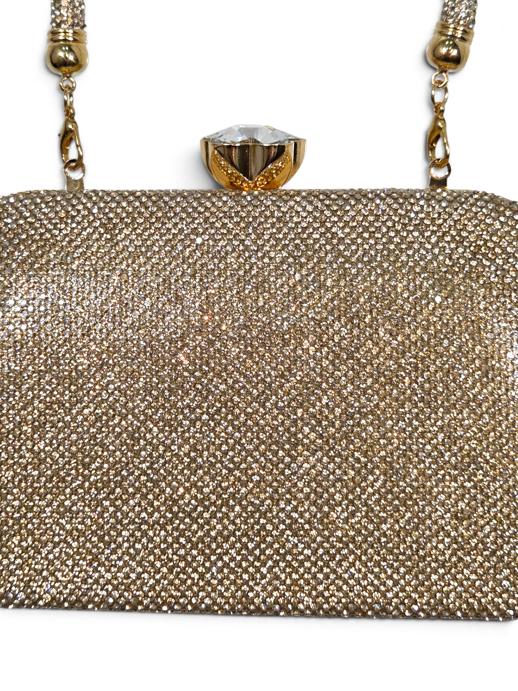 Bolsa Glamour Clutch Cristal Dourado 1091