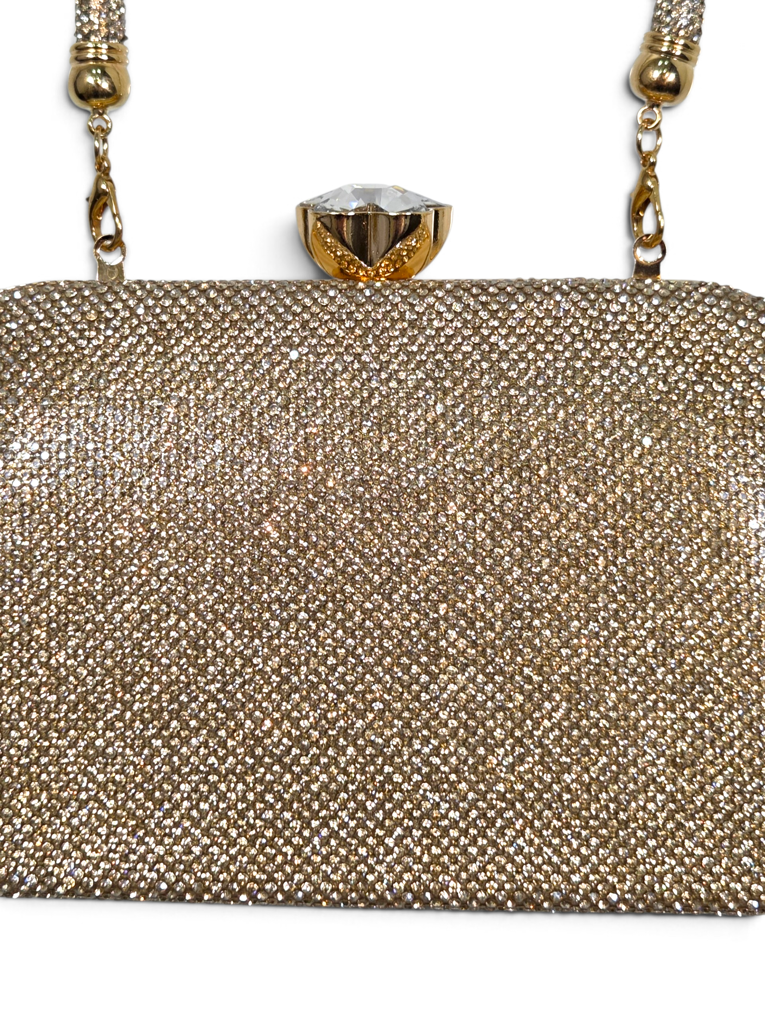 Bolsa Glamour Clutch Cristal Dourado 1091