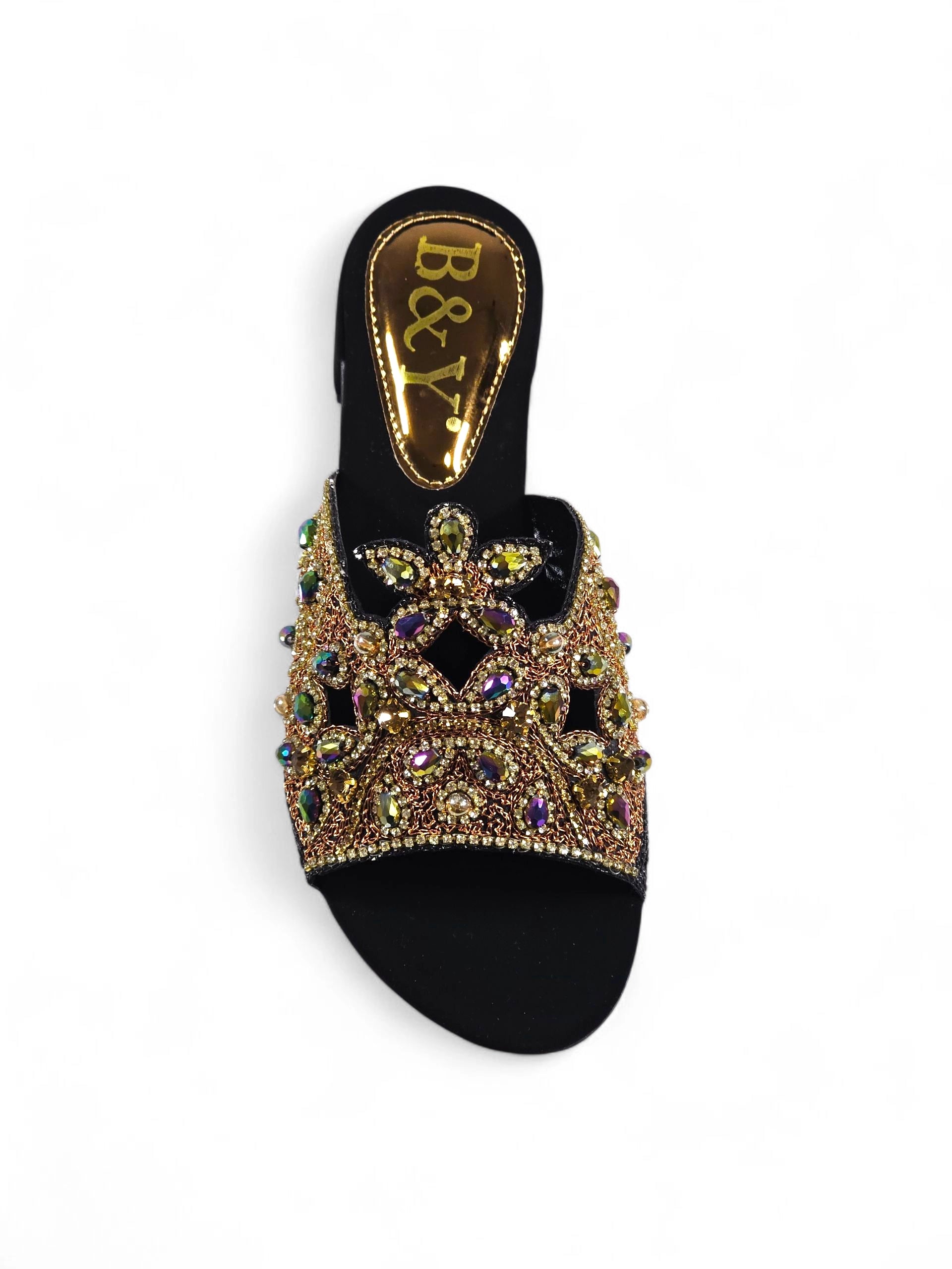 Tamanco 9200 Preto Colorido Salto Bloco