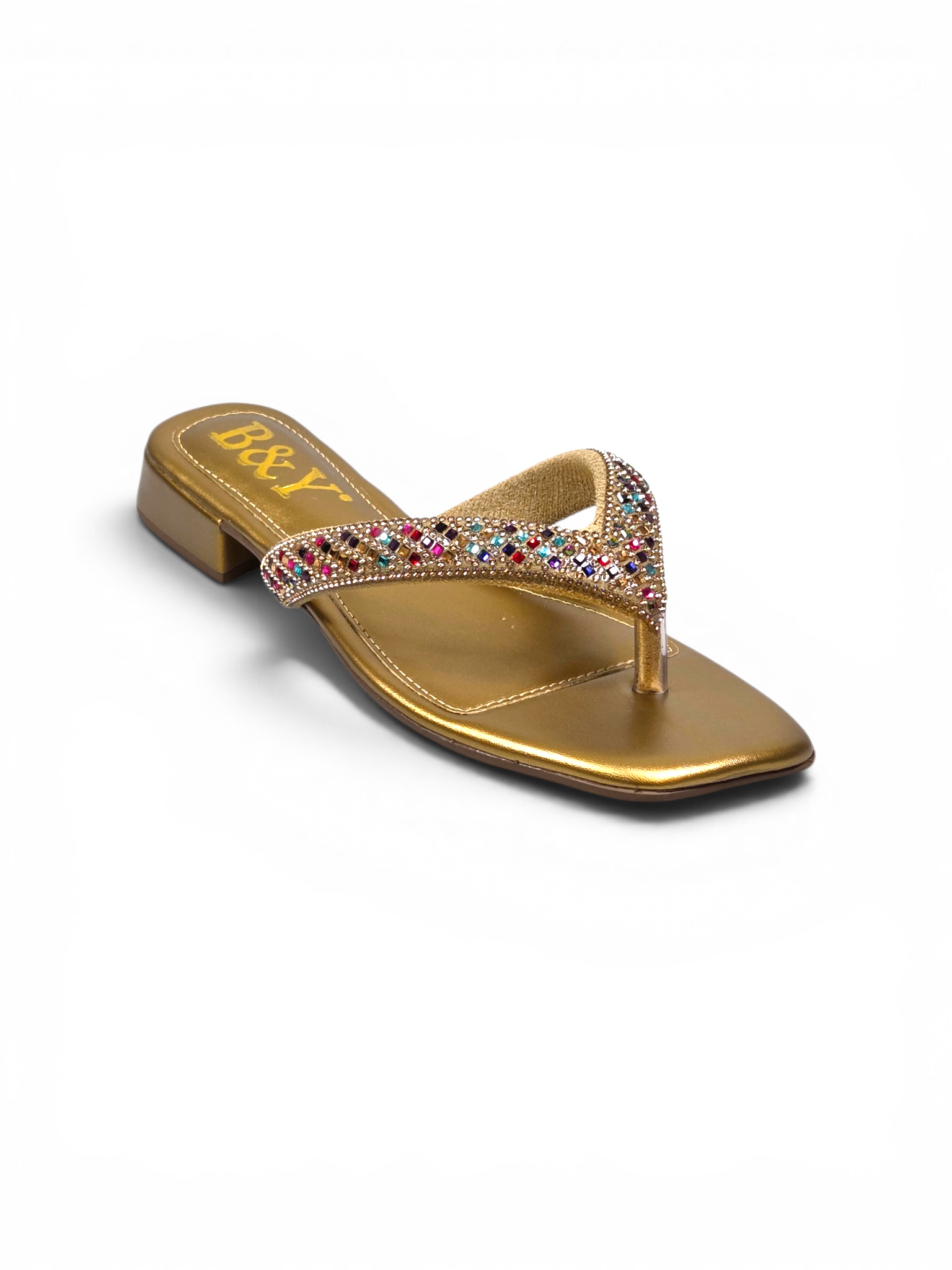 Chinelo 1222 Bronze Colorido Salto Baixo 2 cm