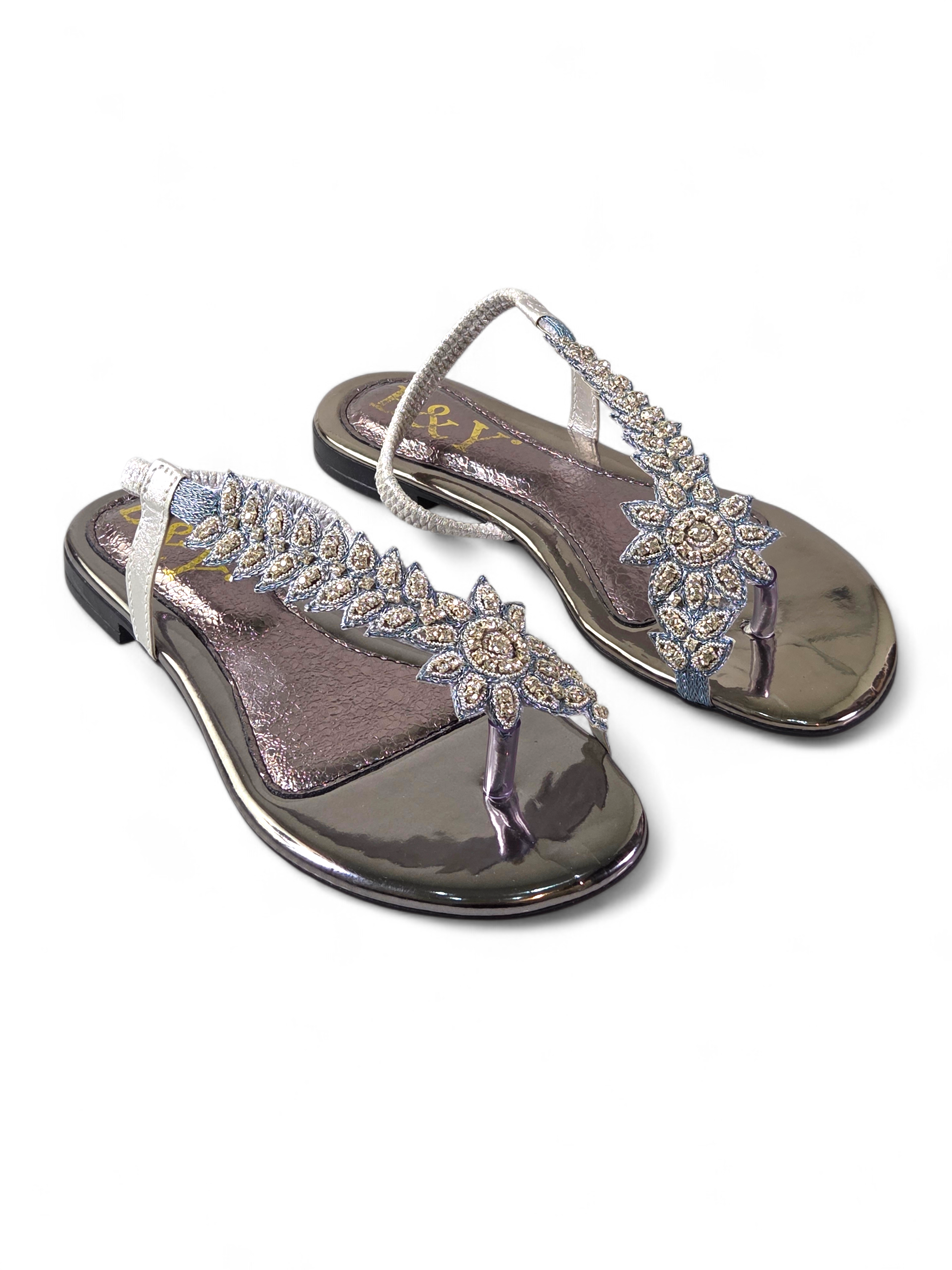 Sandália 1056 Prata Sem Salto