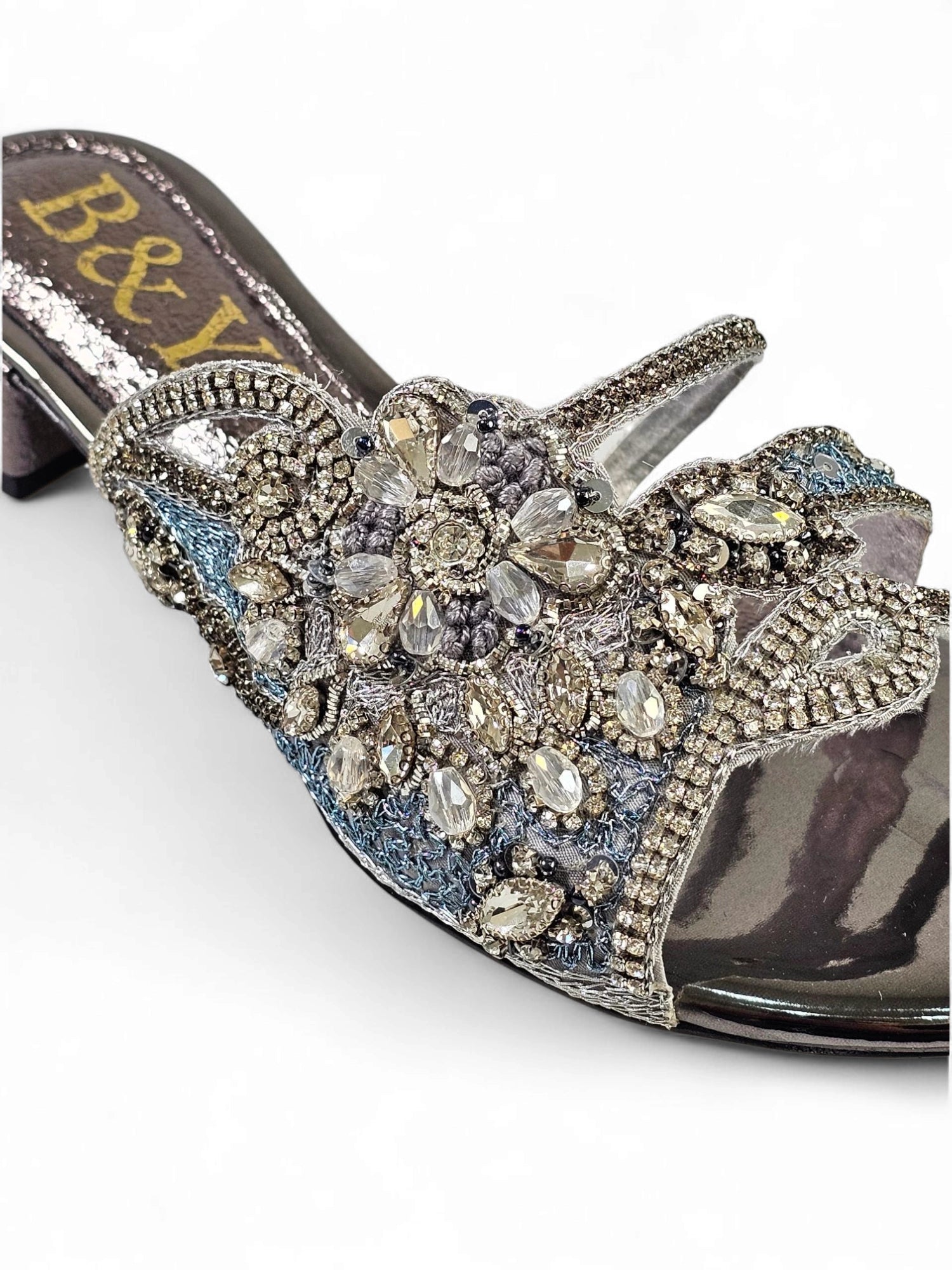 Tamanco 9262 Prata Salto Bloco