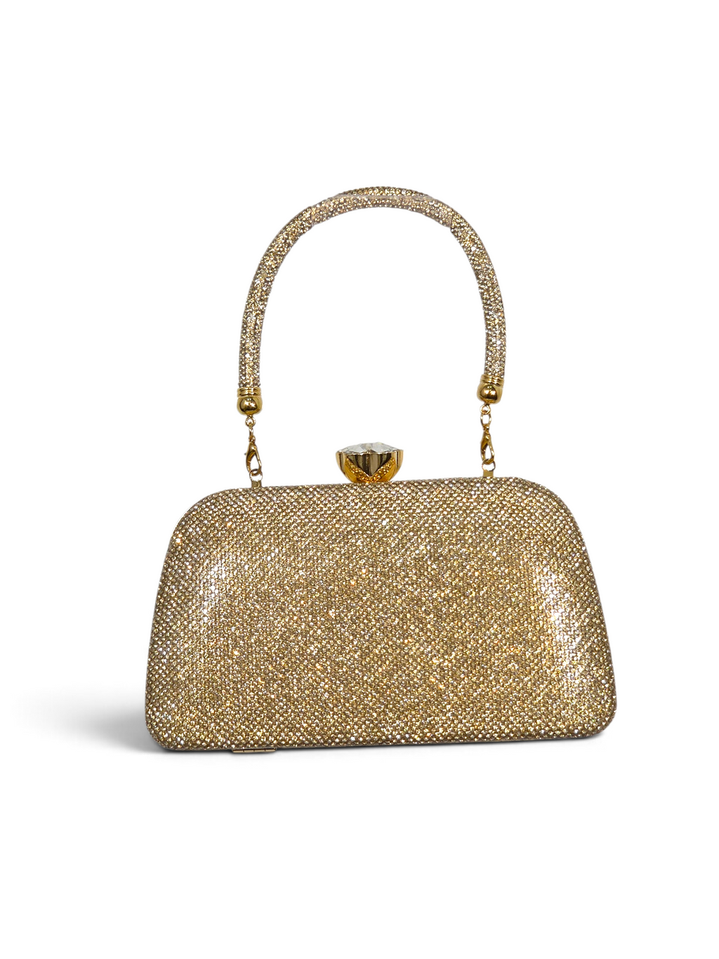 Bolsa Glamour Clutch Cristal Dourado 1091