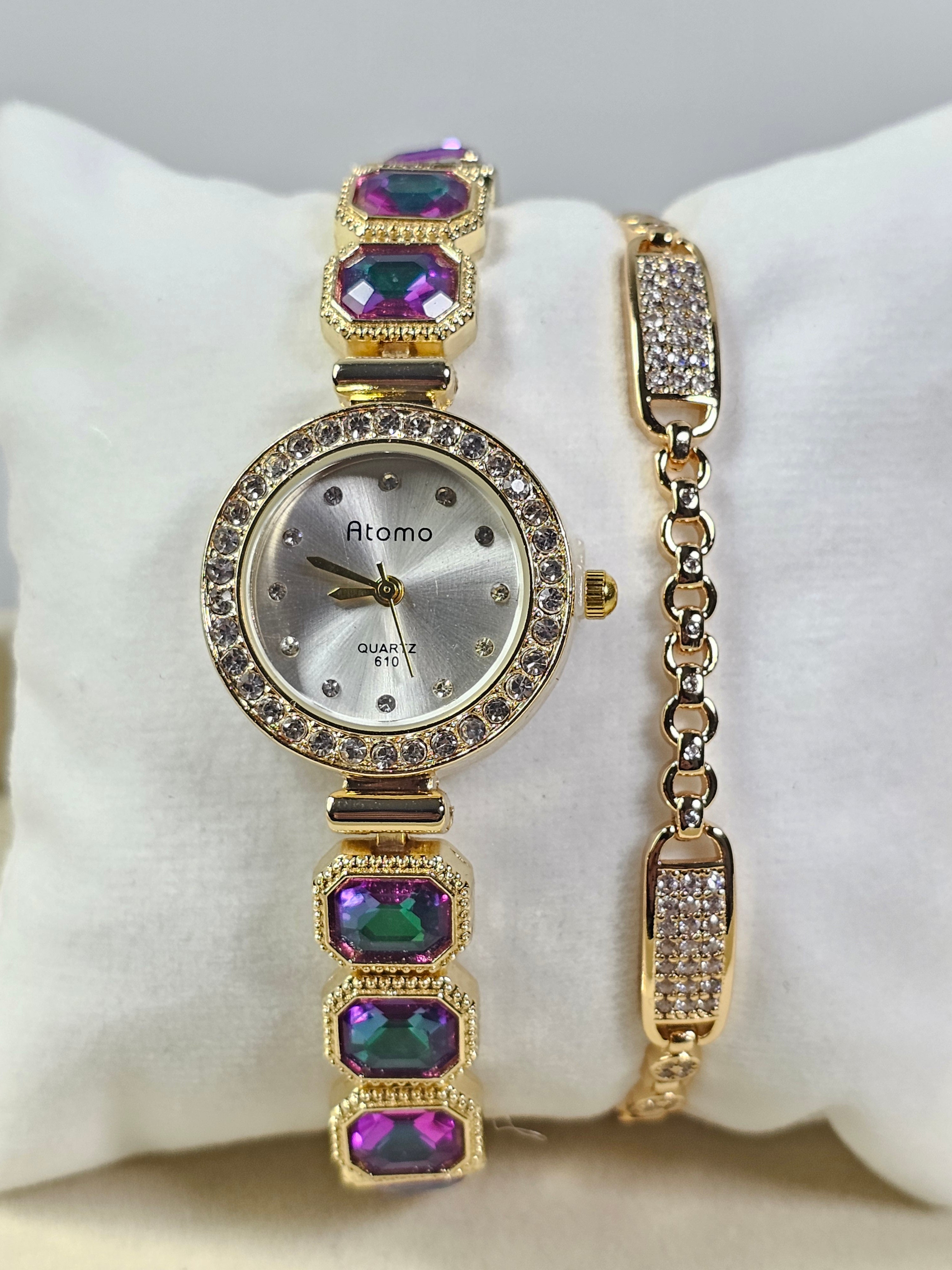 Relógio Prova d’Água com Pulseira Folheada Ouro 052