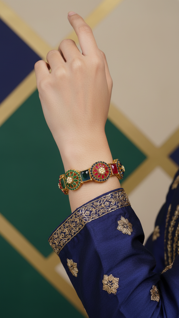 Bracelete Folheado Semi Joia Dourada #1039